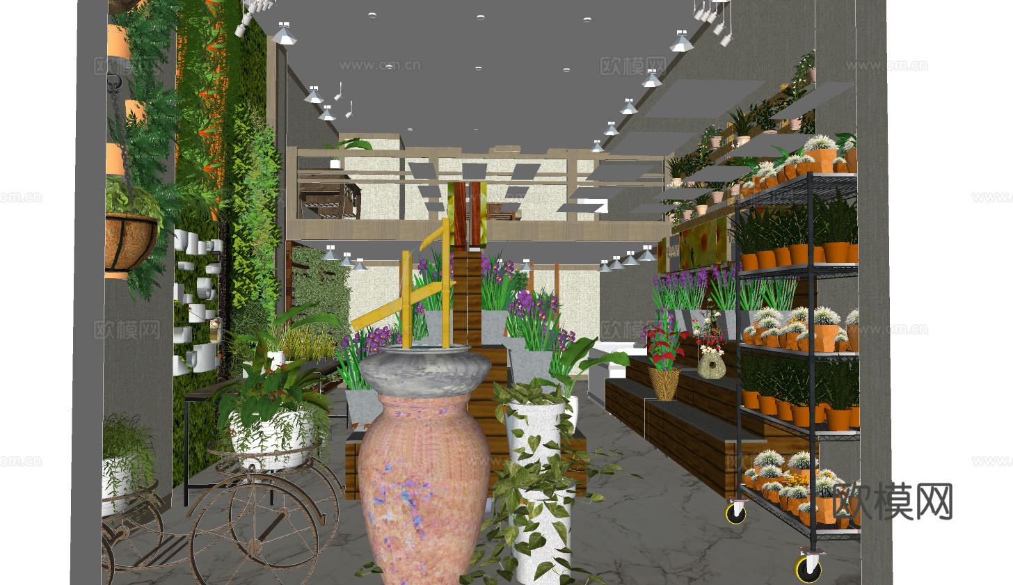 现代花店su模型下载