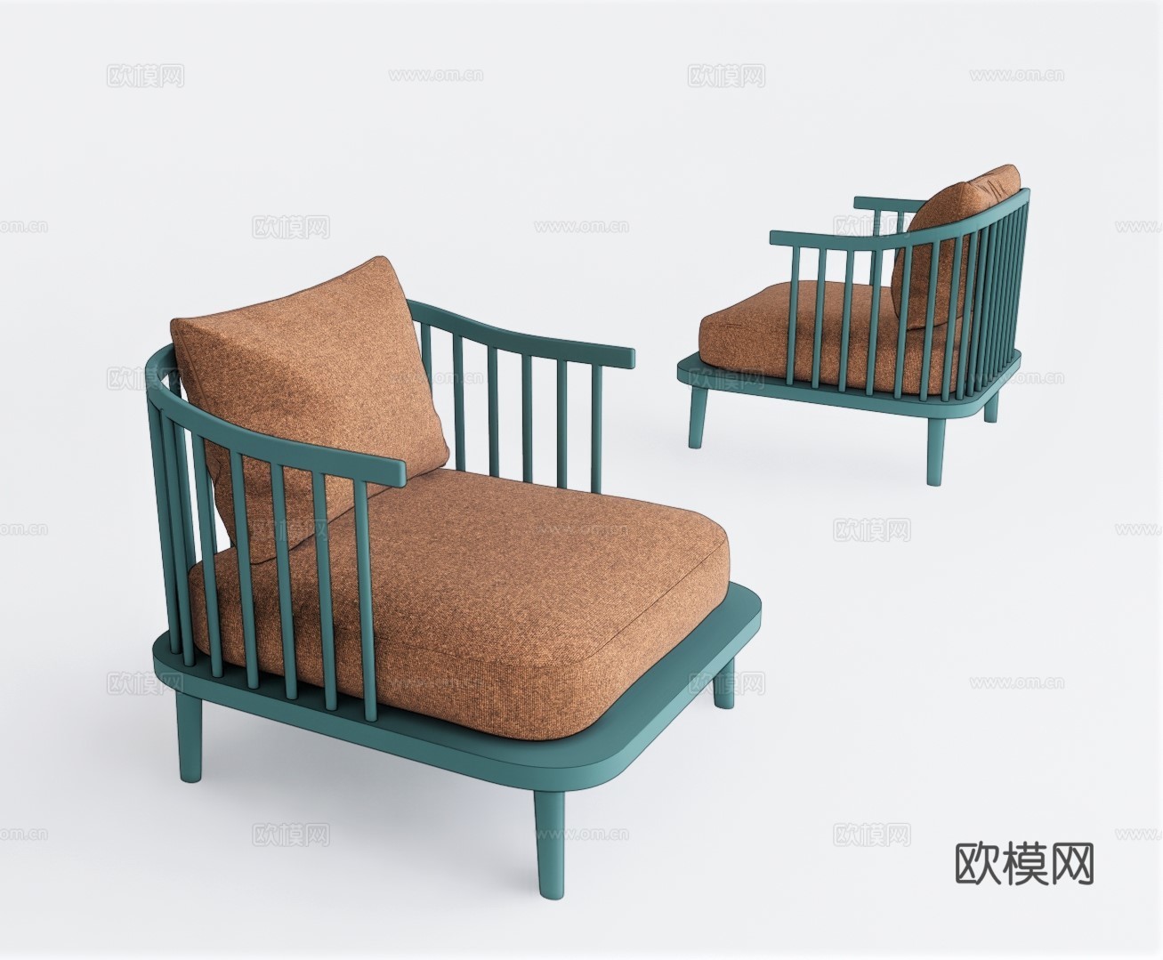 现代单人沙发su模型下载