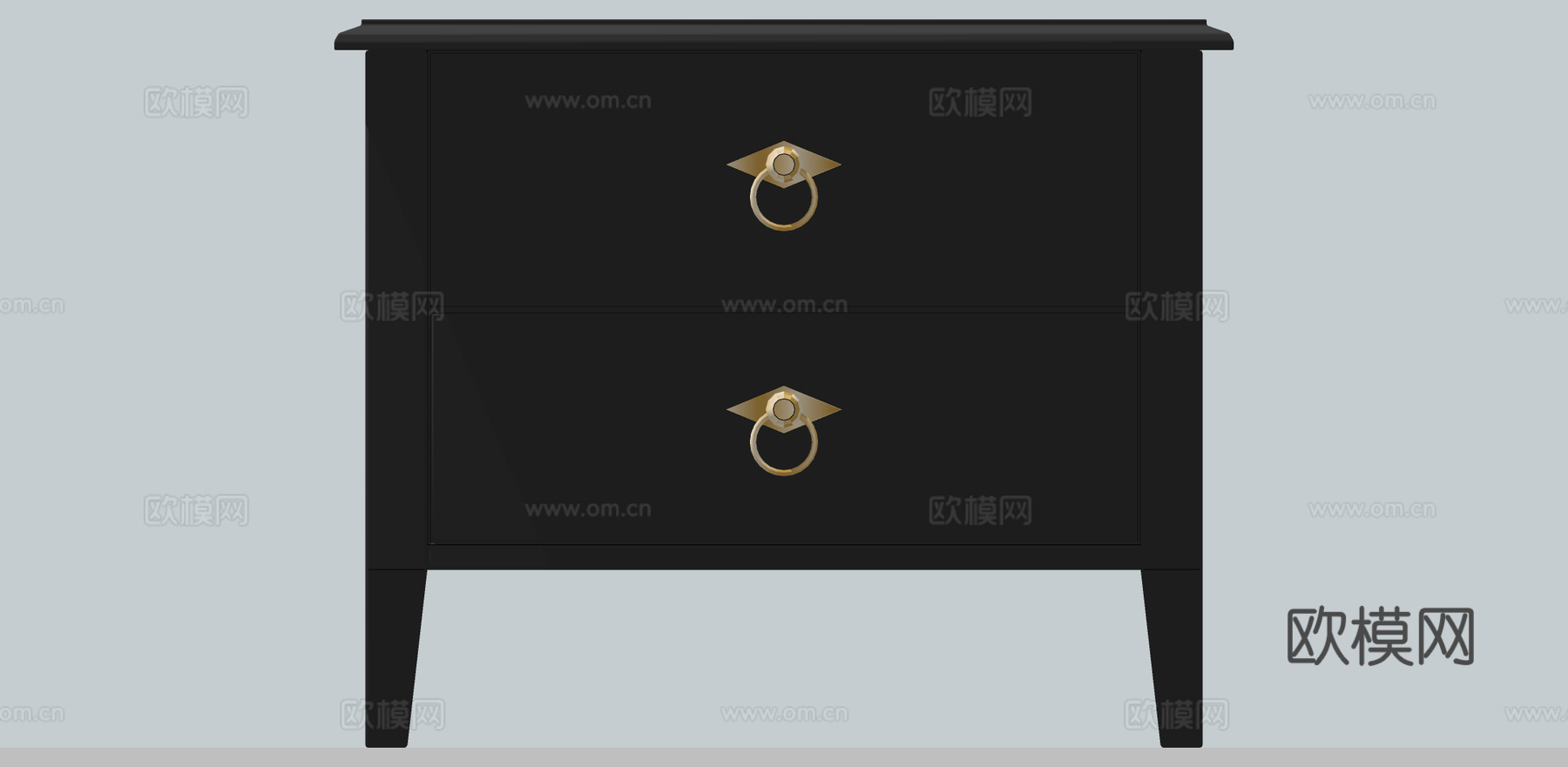 现代方形床头柜su模型下载