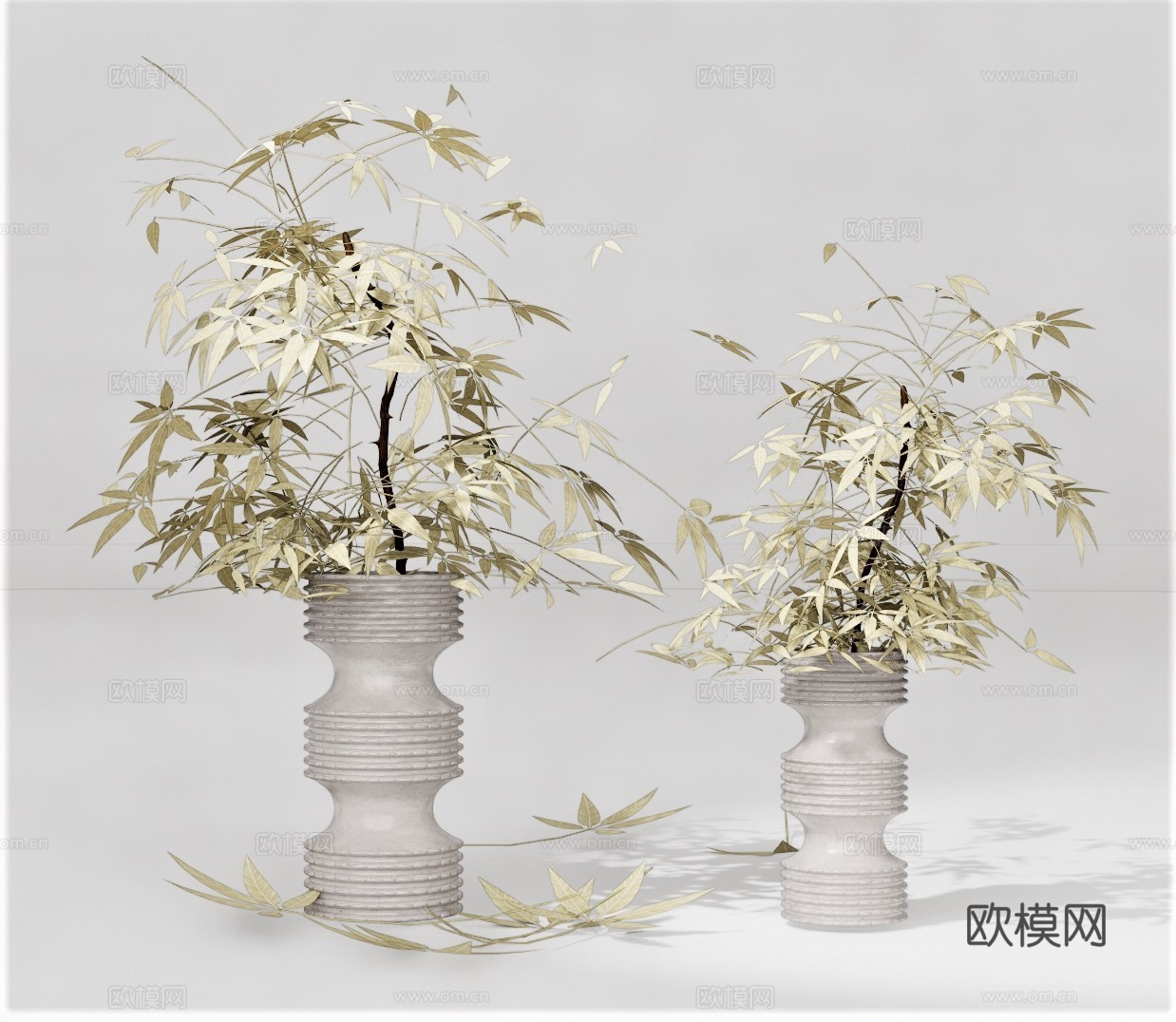 现代花瓶花卉su模型下载
