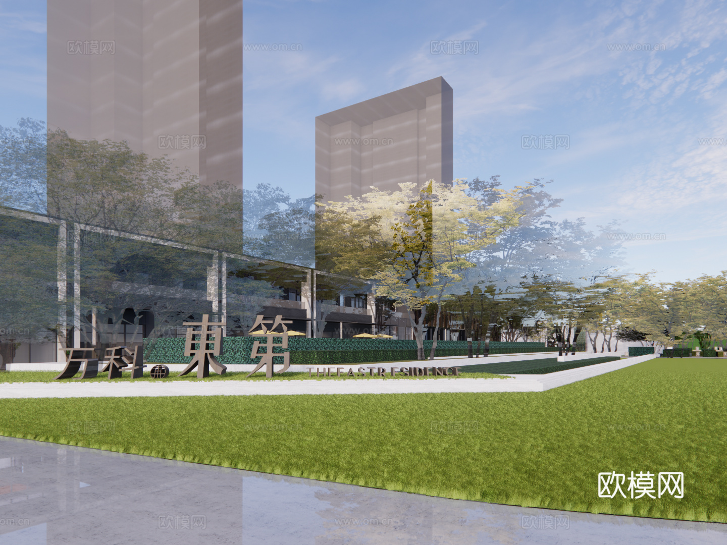 新中式售楼处su模型下载下载（渲染图4）