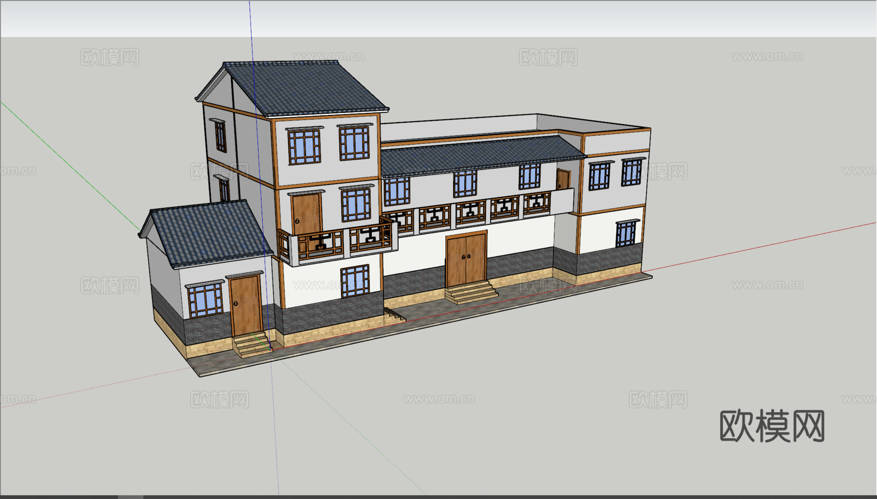 现代房屋建筑外观su模型下载