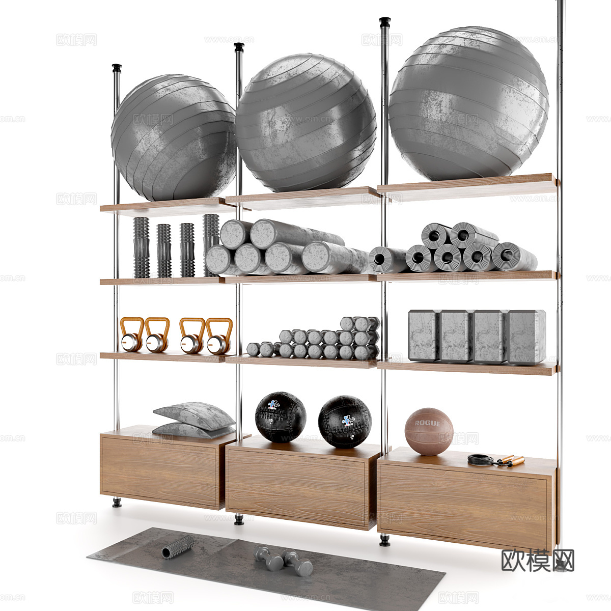 现代健身器材 器材柜3d模型