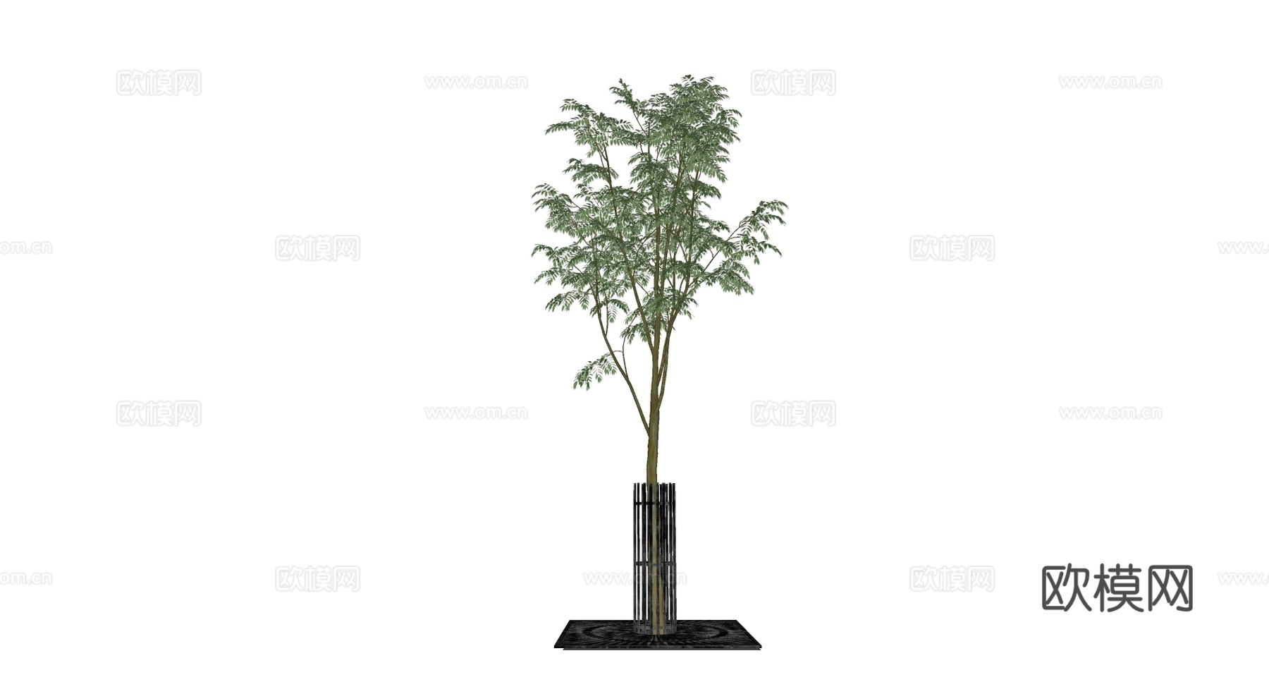 现代景观树su模型下载