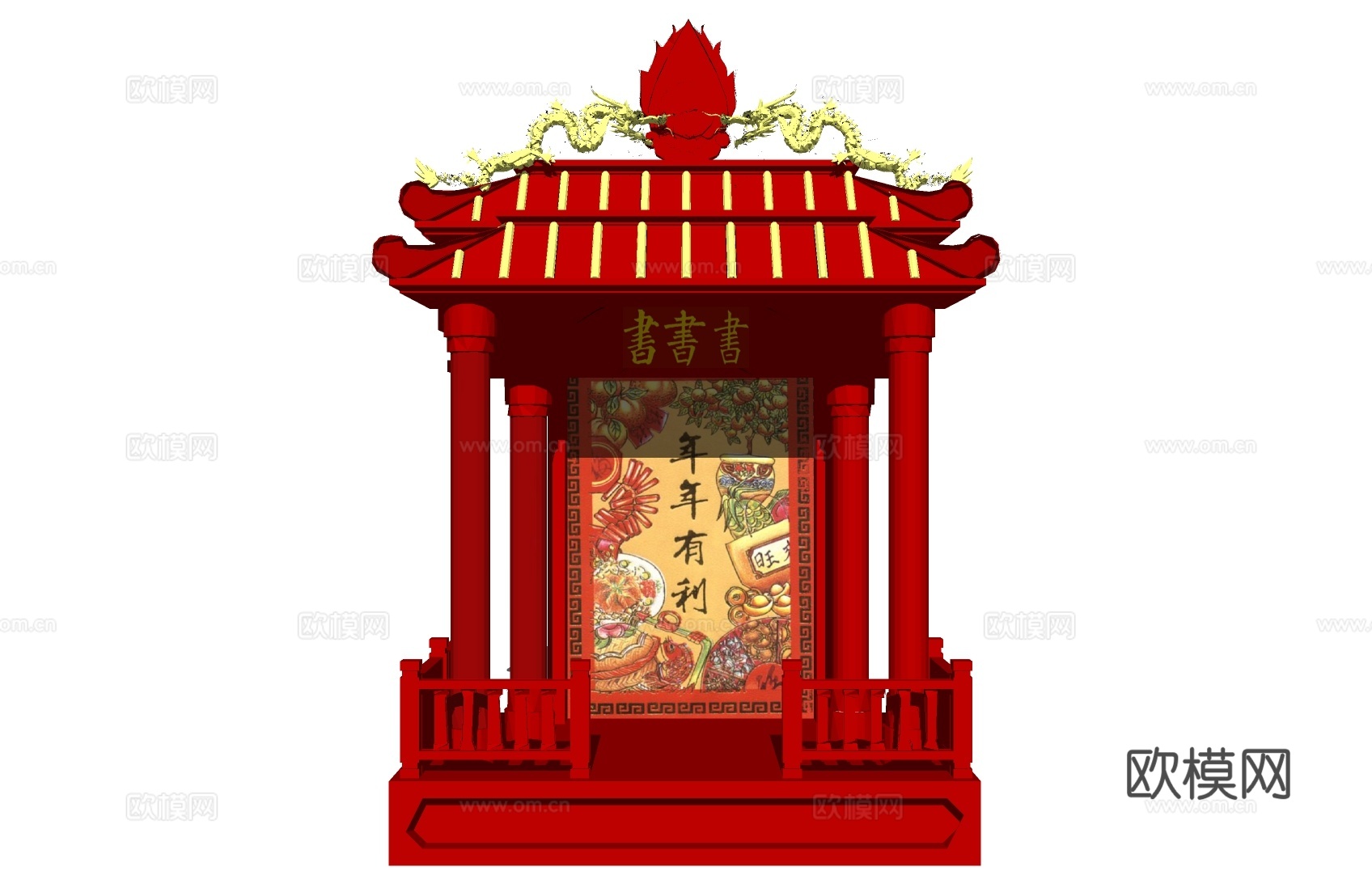 中式佛龛su模型下载