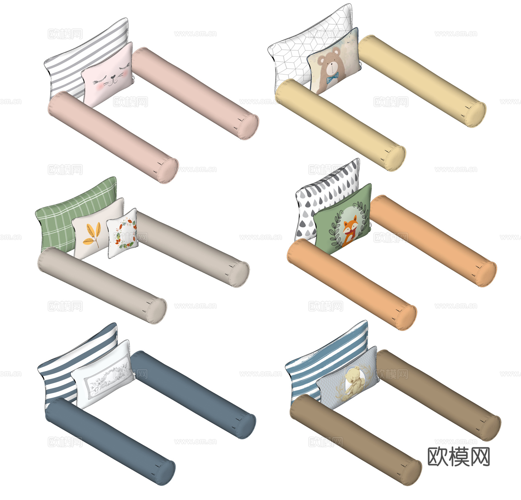 现代儿童抱枕su模型下载