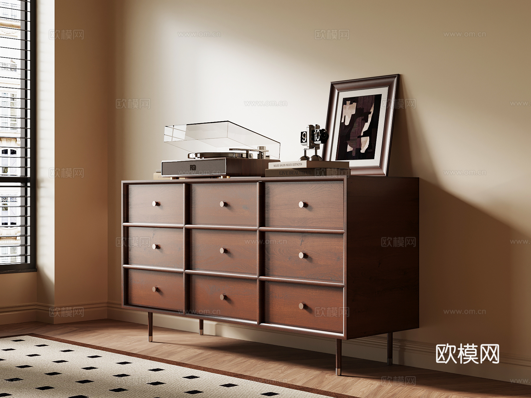 02玄关柜 法式中古玄关柜_建3d模型