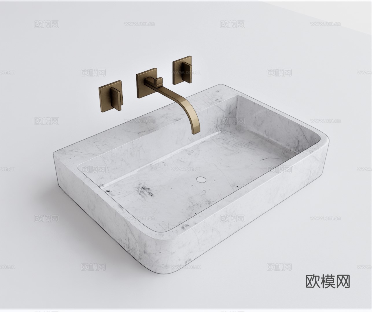 现代洗手台盆su模型下载