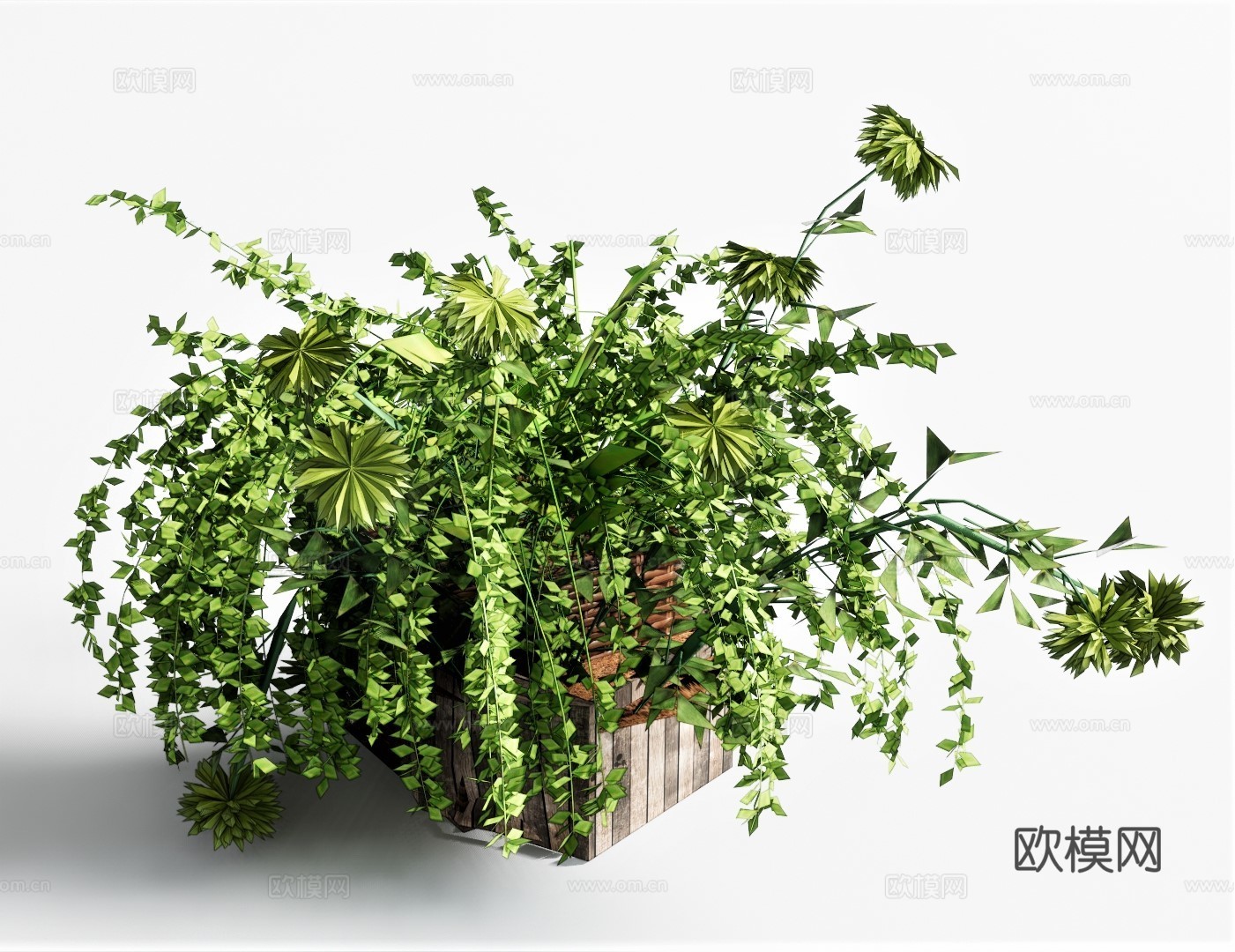 现代绿植盆栽su模型下载