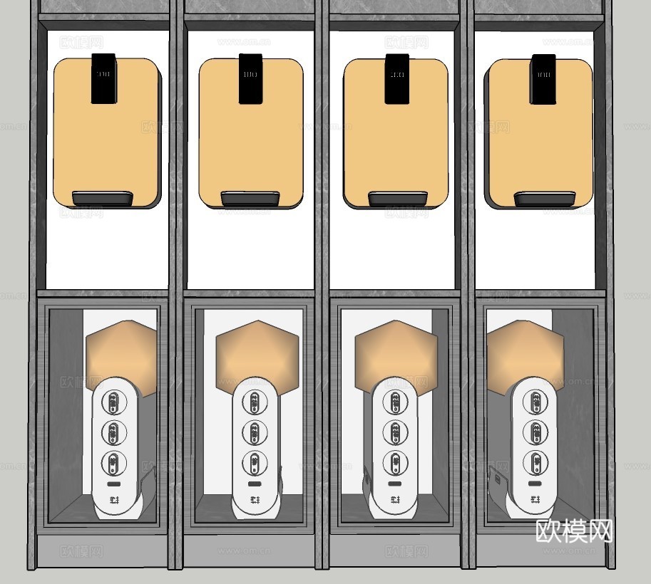 现代饮水机净水器su模型下载