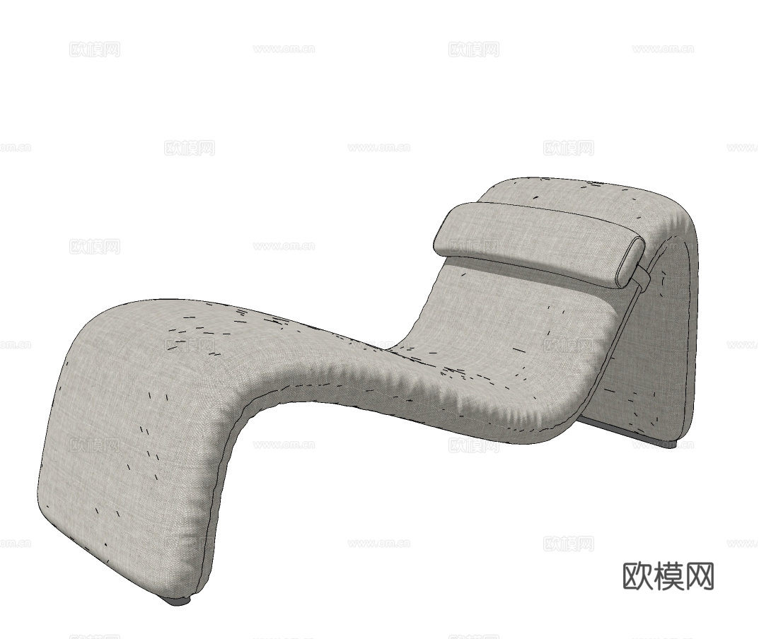 现代布艺躺椅su模型下载