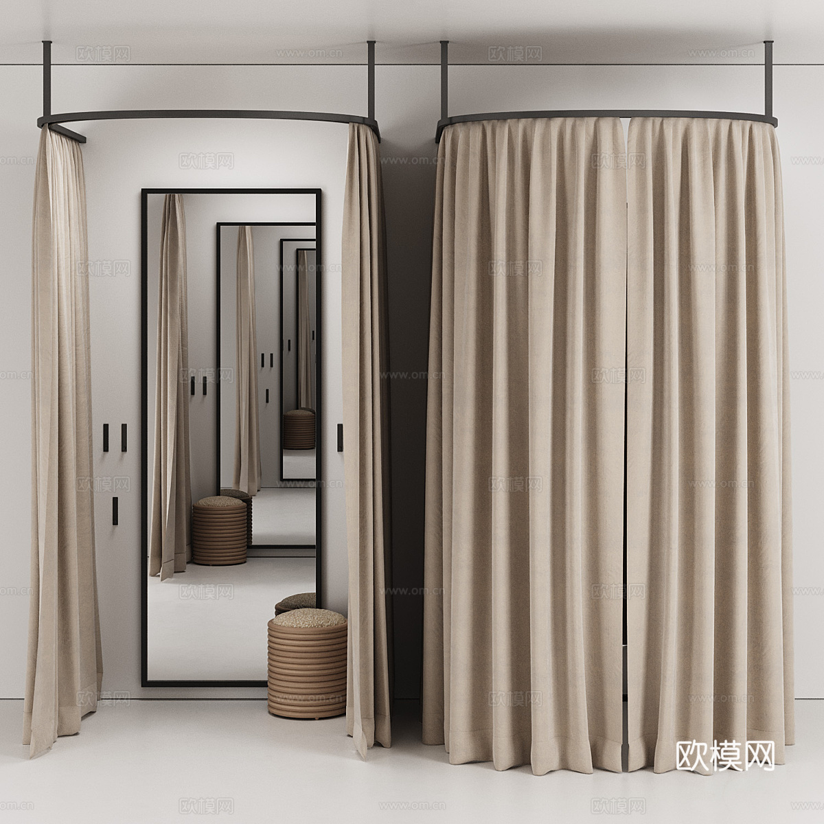 现代服装店试衣间3d模型
