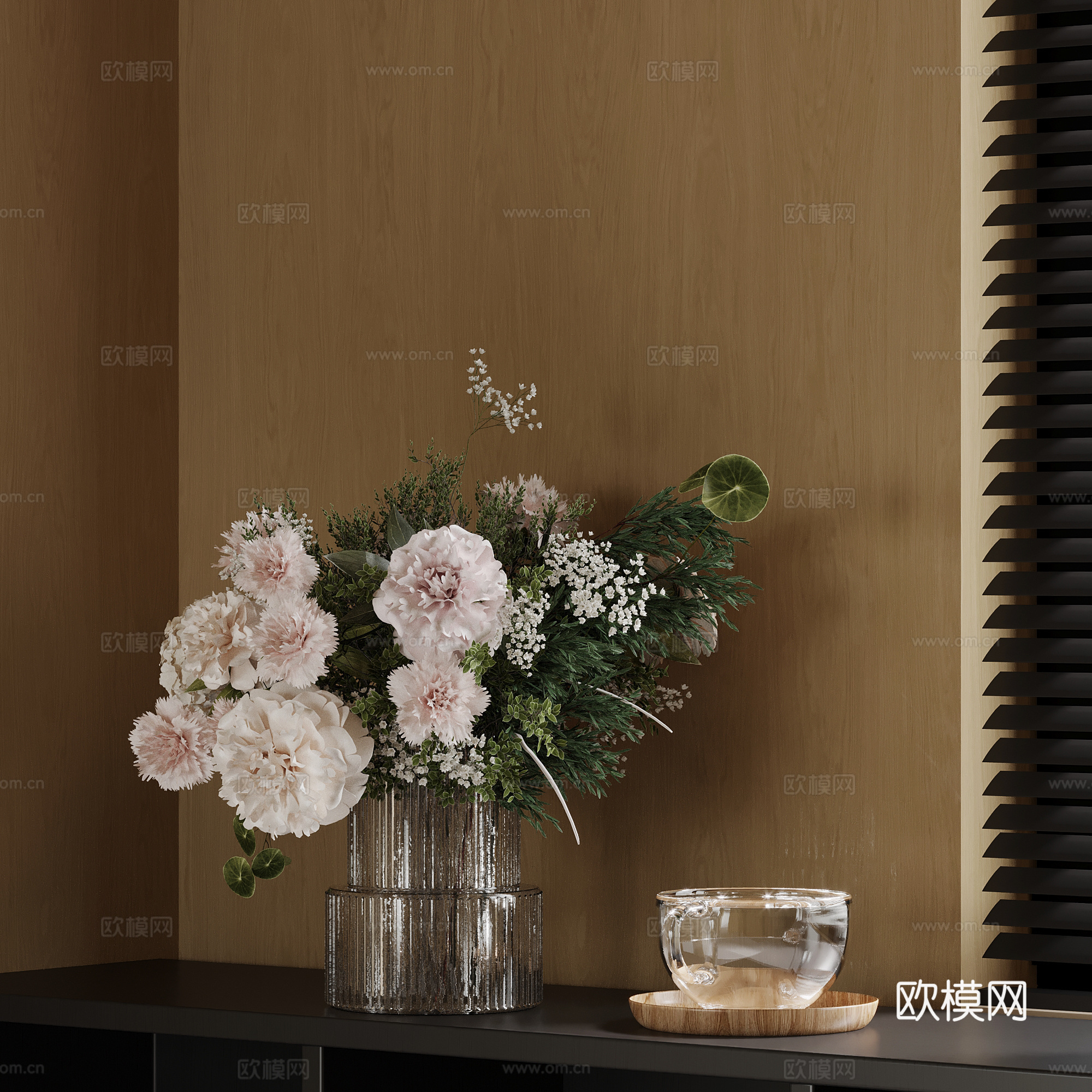 05法式花瓶 花艺摆件3d模型