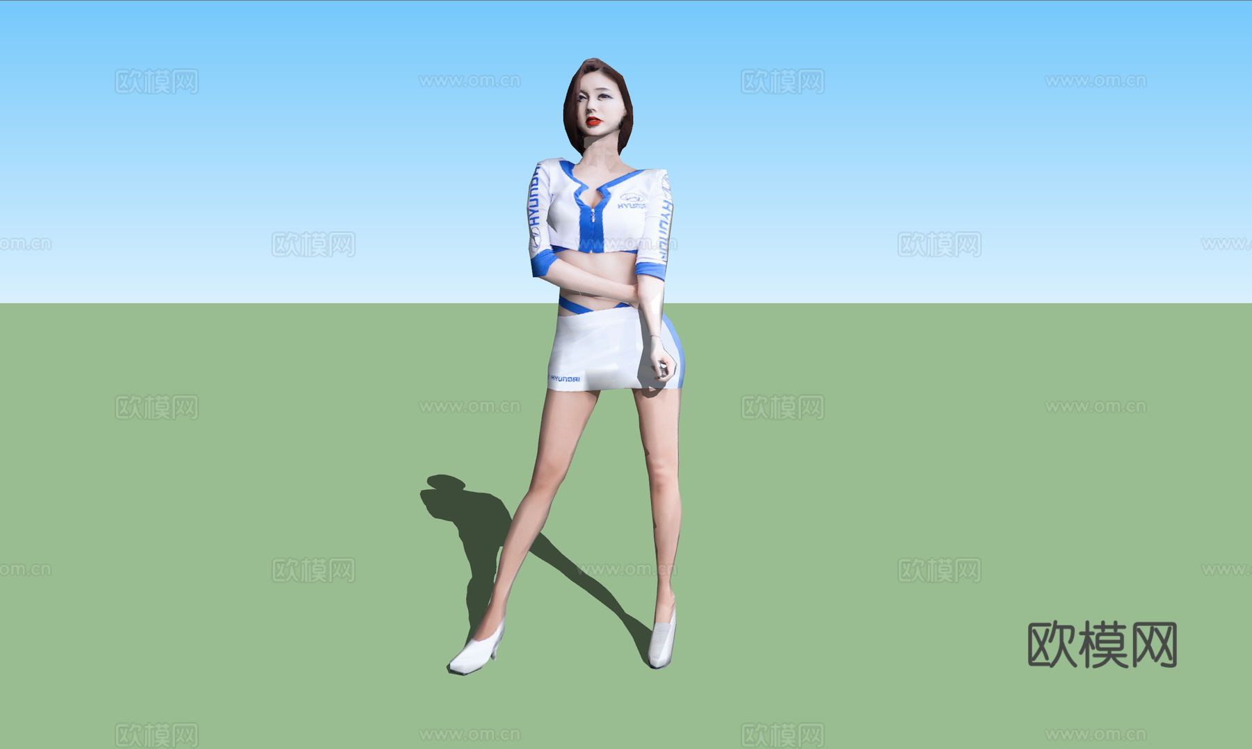 现代女人人物su模型下载