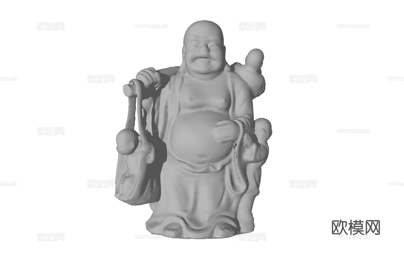 中式佛像雕塑su模型下载