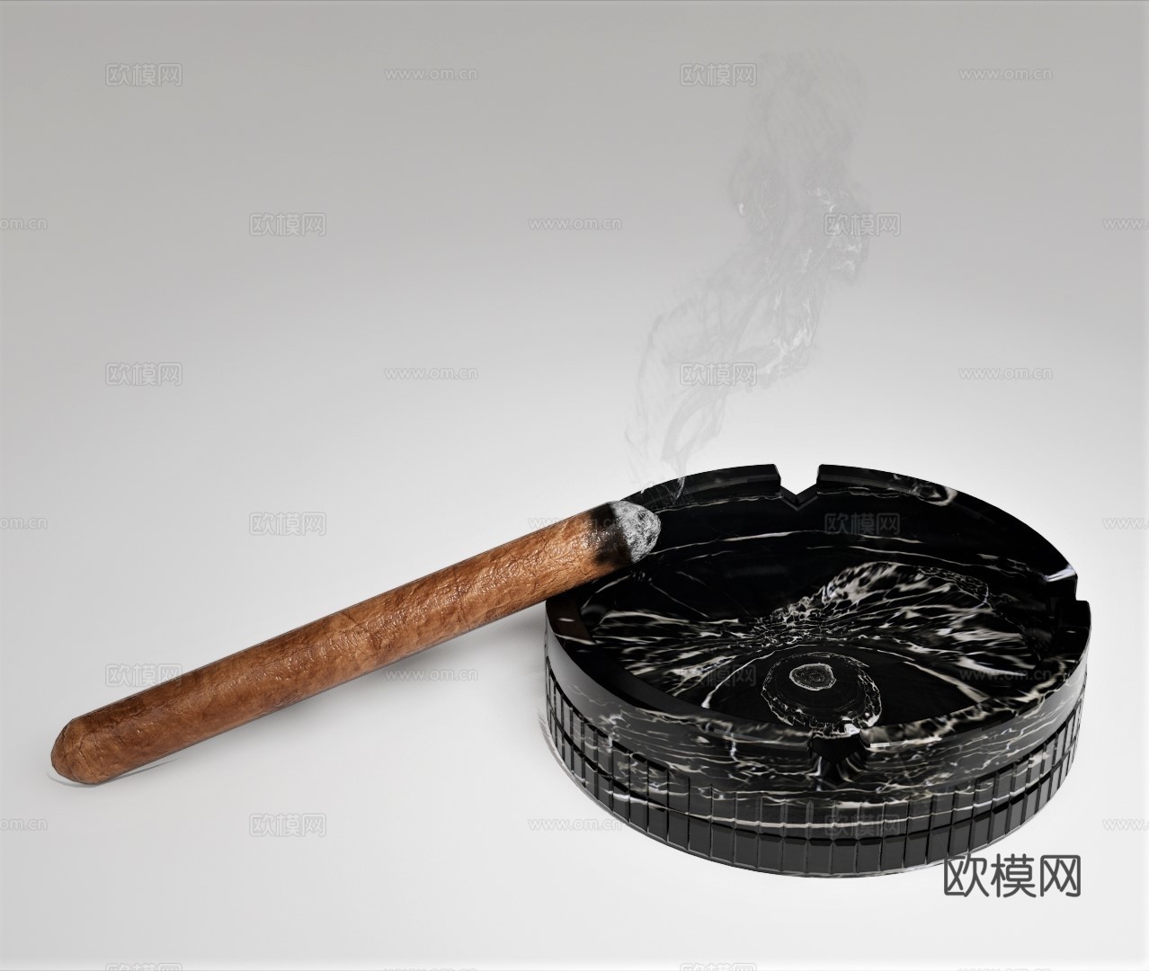 现代烟灰缸摆件su模型下载