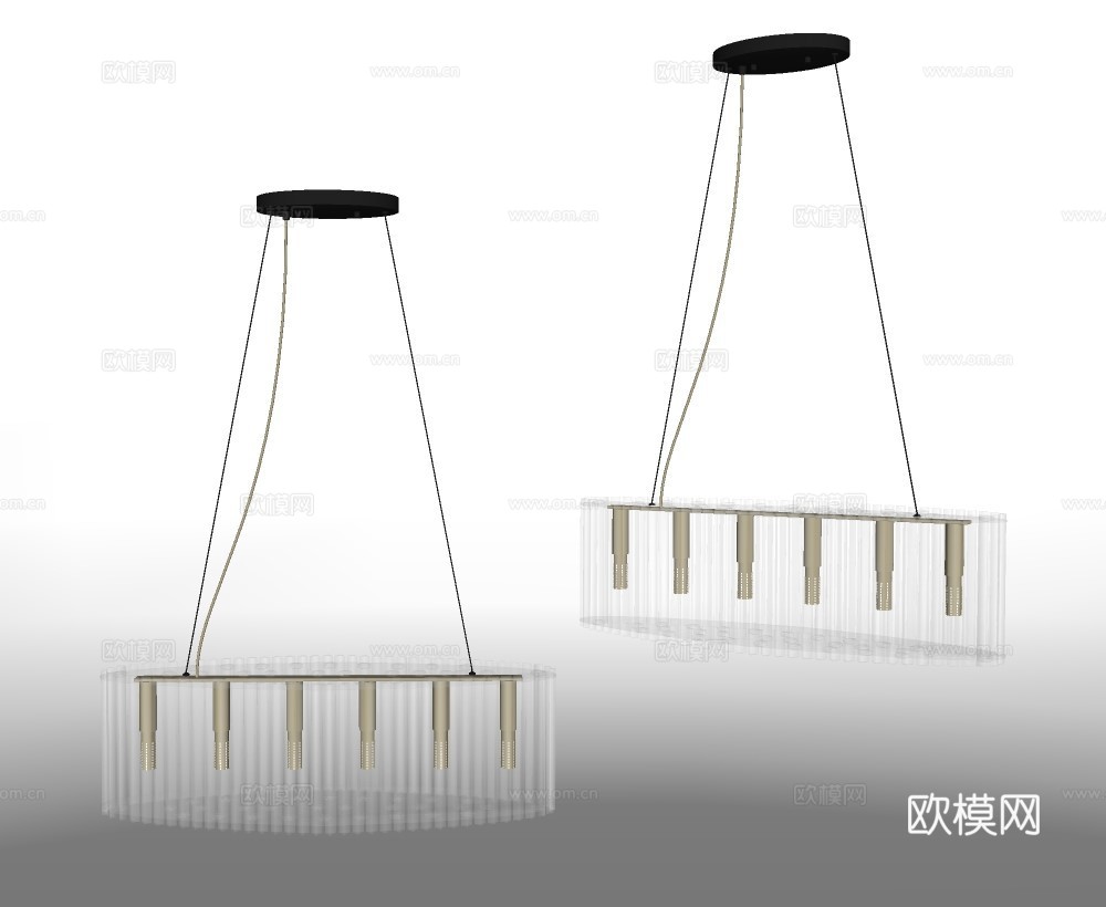 现代水晶吊灯su模型下载