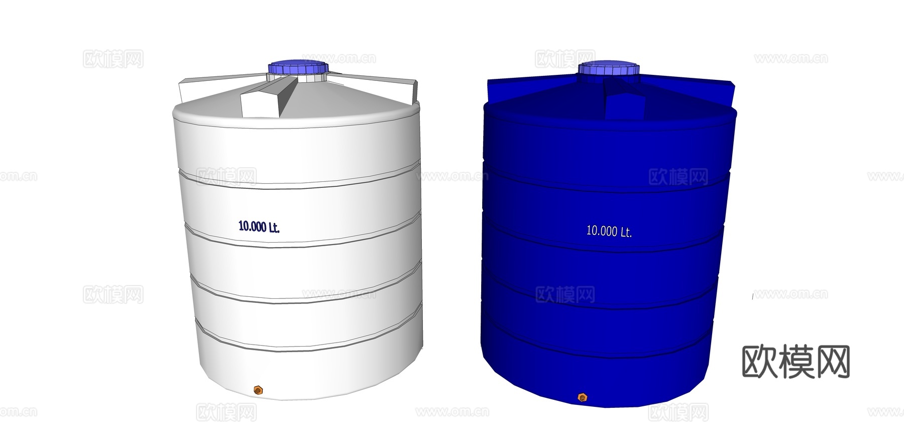 工业风水处理储罐su模型下载