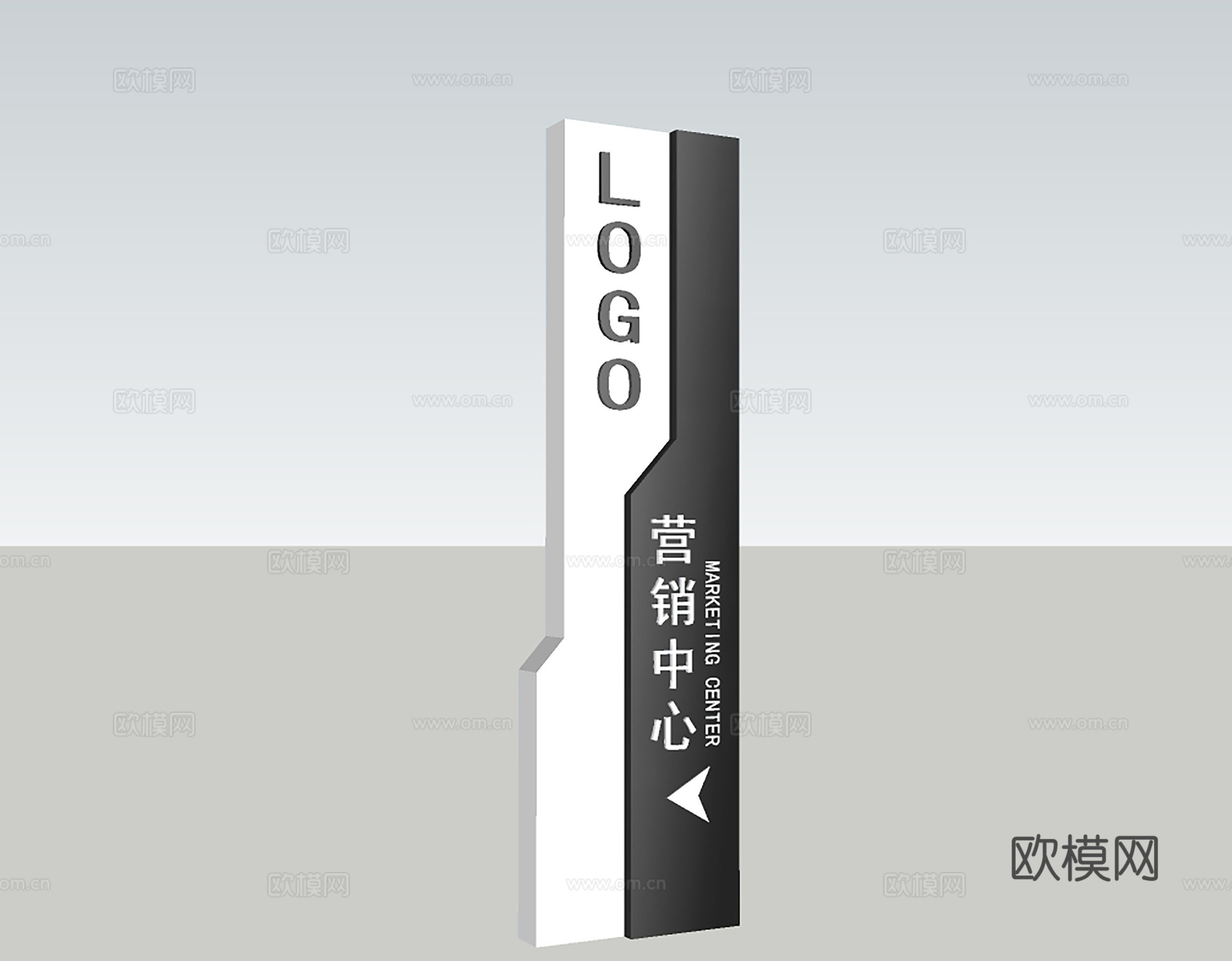 现代广告牌导视牌标识牌su模型下载