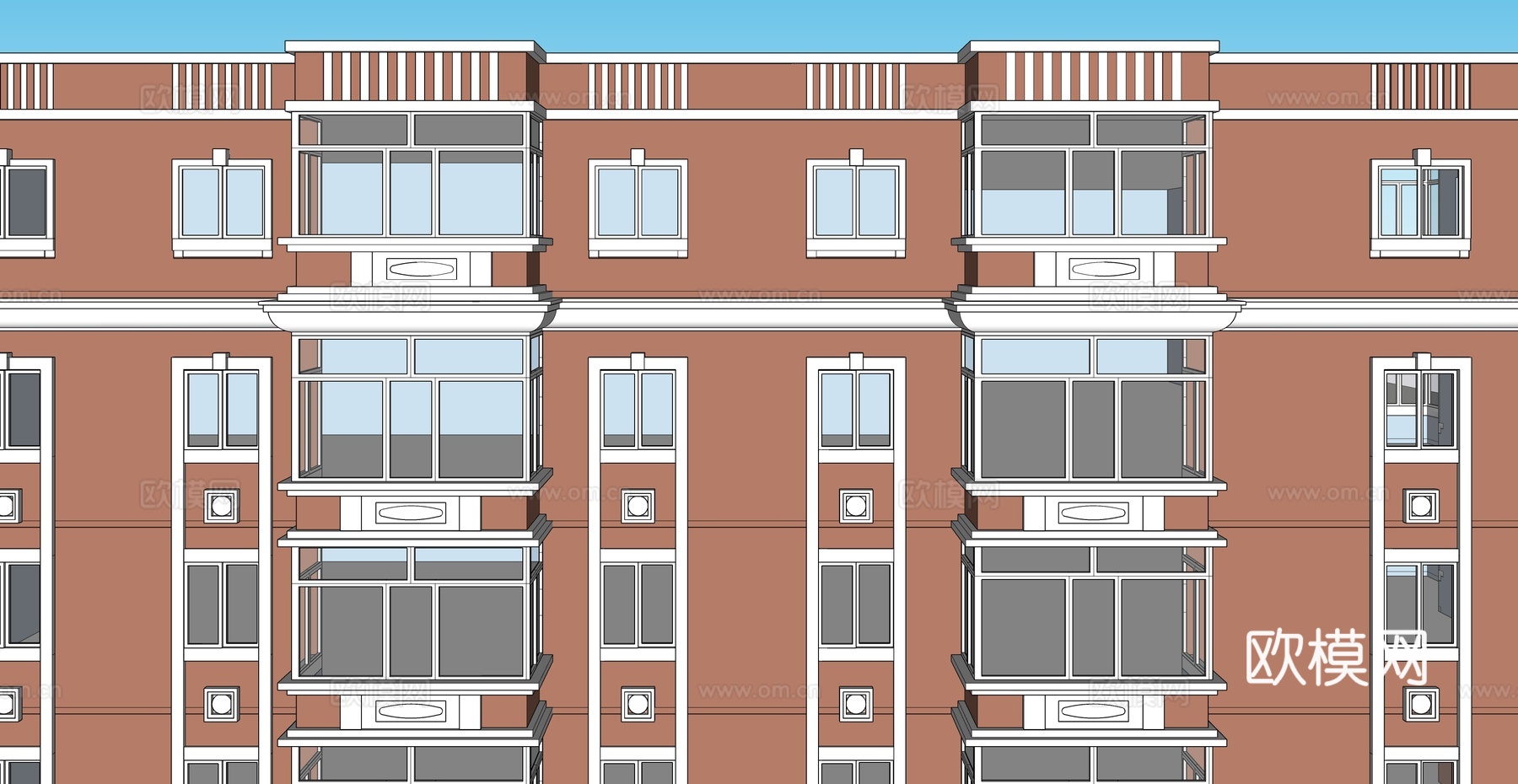 现代沿街商业建筑su模型下载