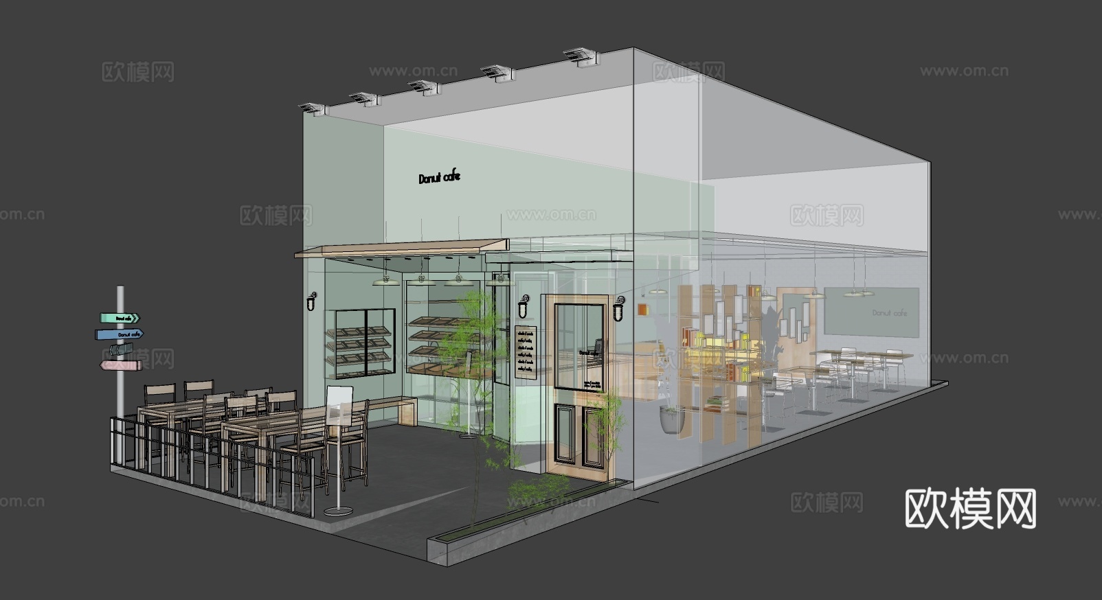 北欧咖啡店su模型下载
