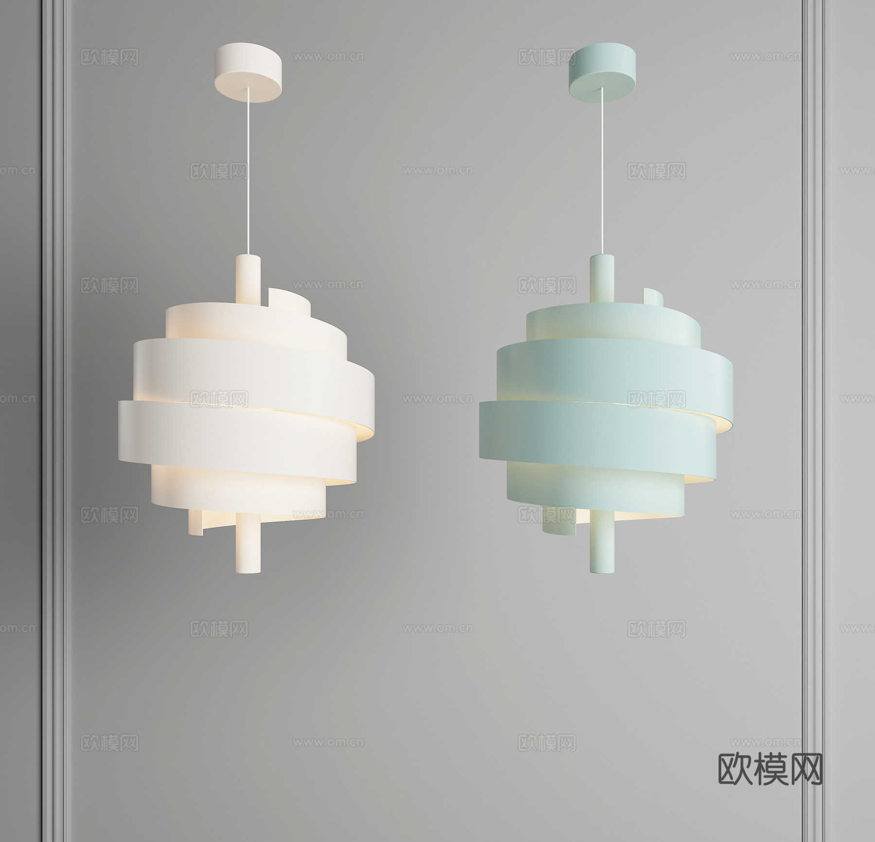 奶油风吊灯 螺旋吊灯 意式吊灯 极简吊灯 餐厅吊灯 北欧吊灯3d模型