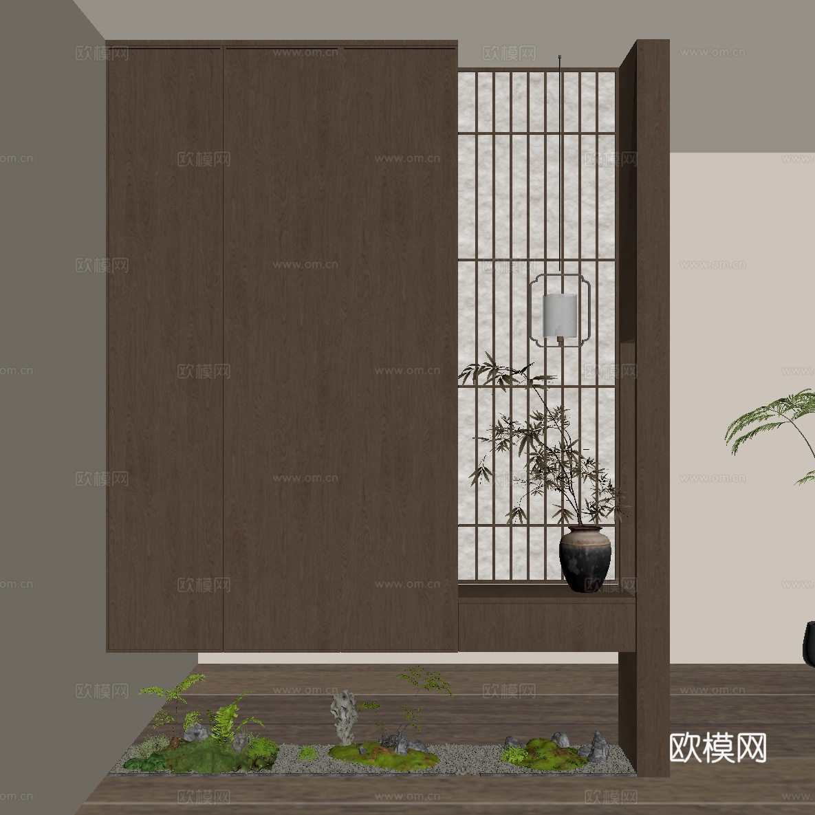 中古 隔断 玄关su模型