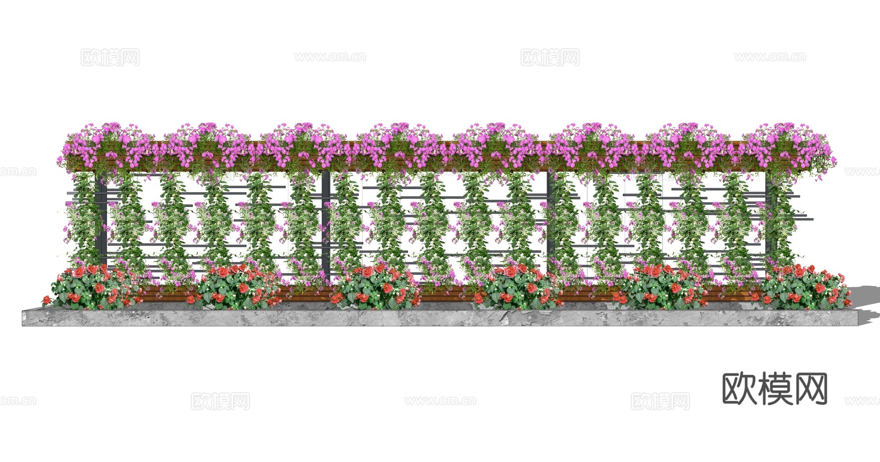 现代花架爬藤架su模型下载