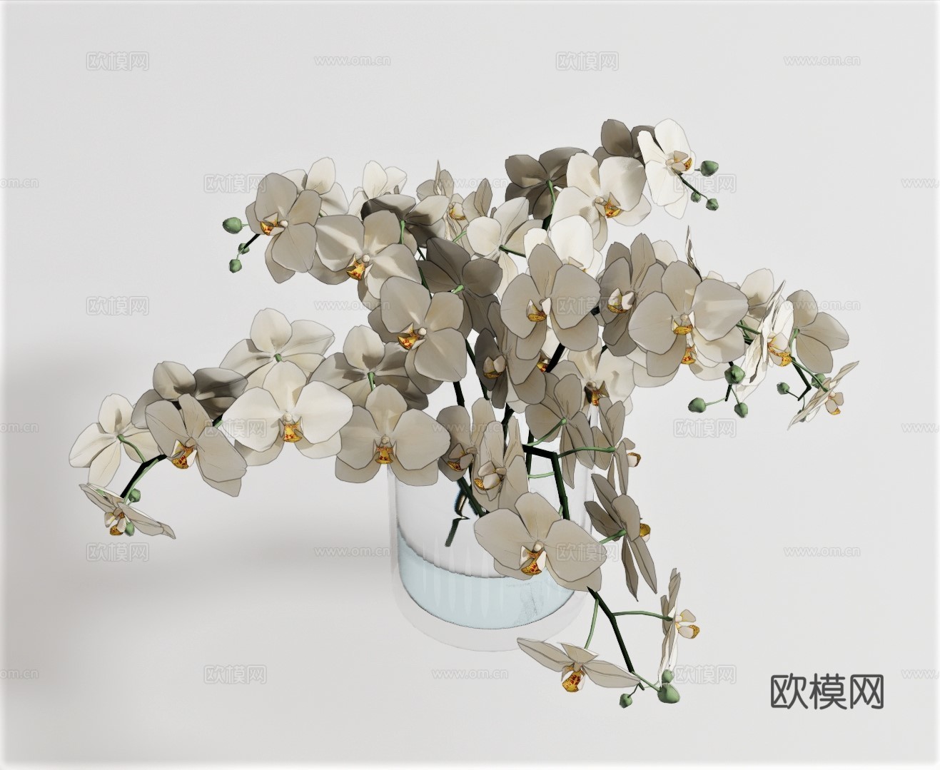 现代玻璃花瓶su模型下载