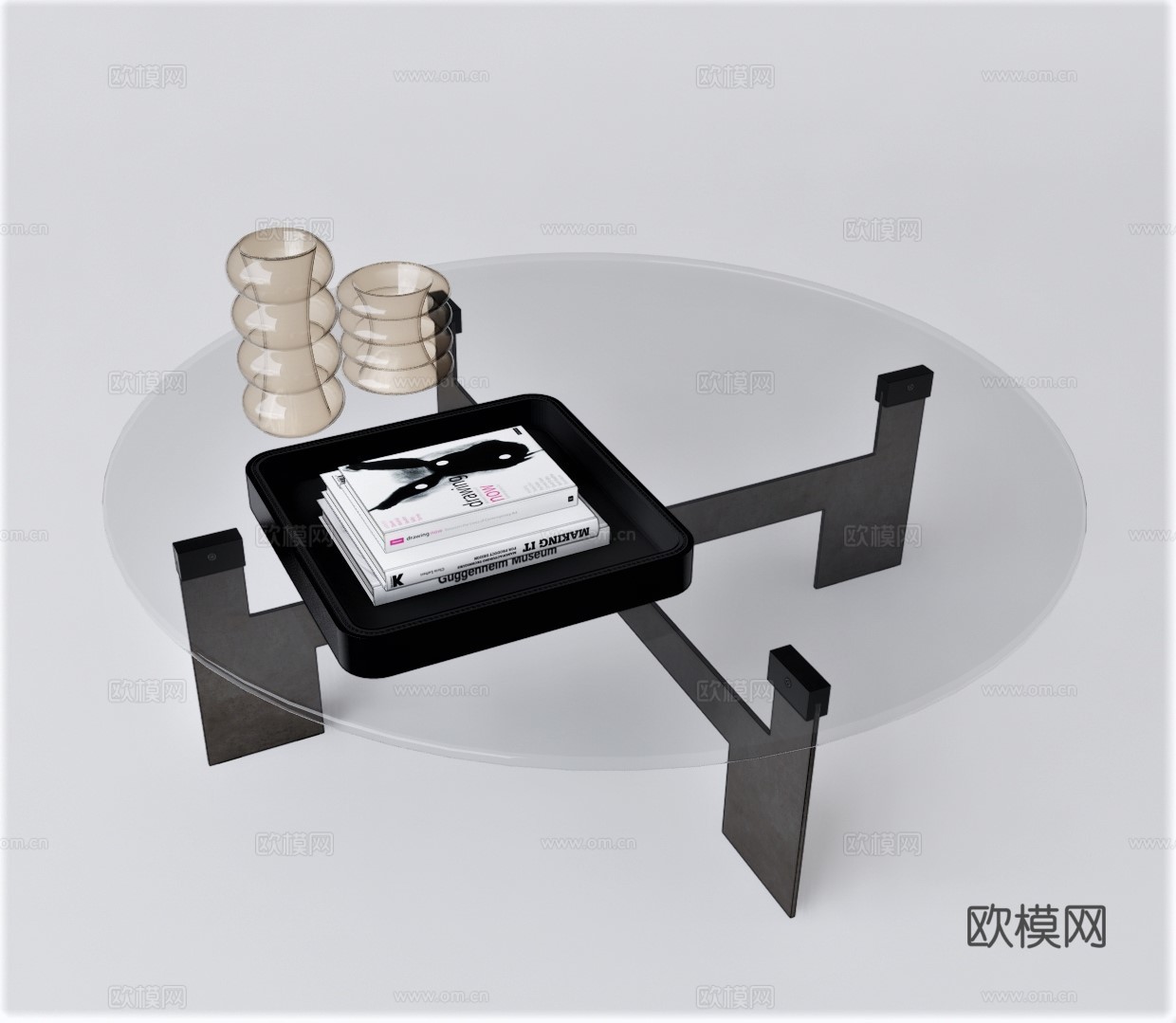 现代茶几su模型下载