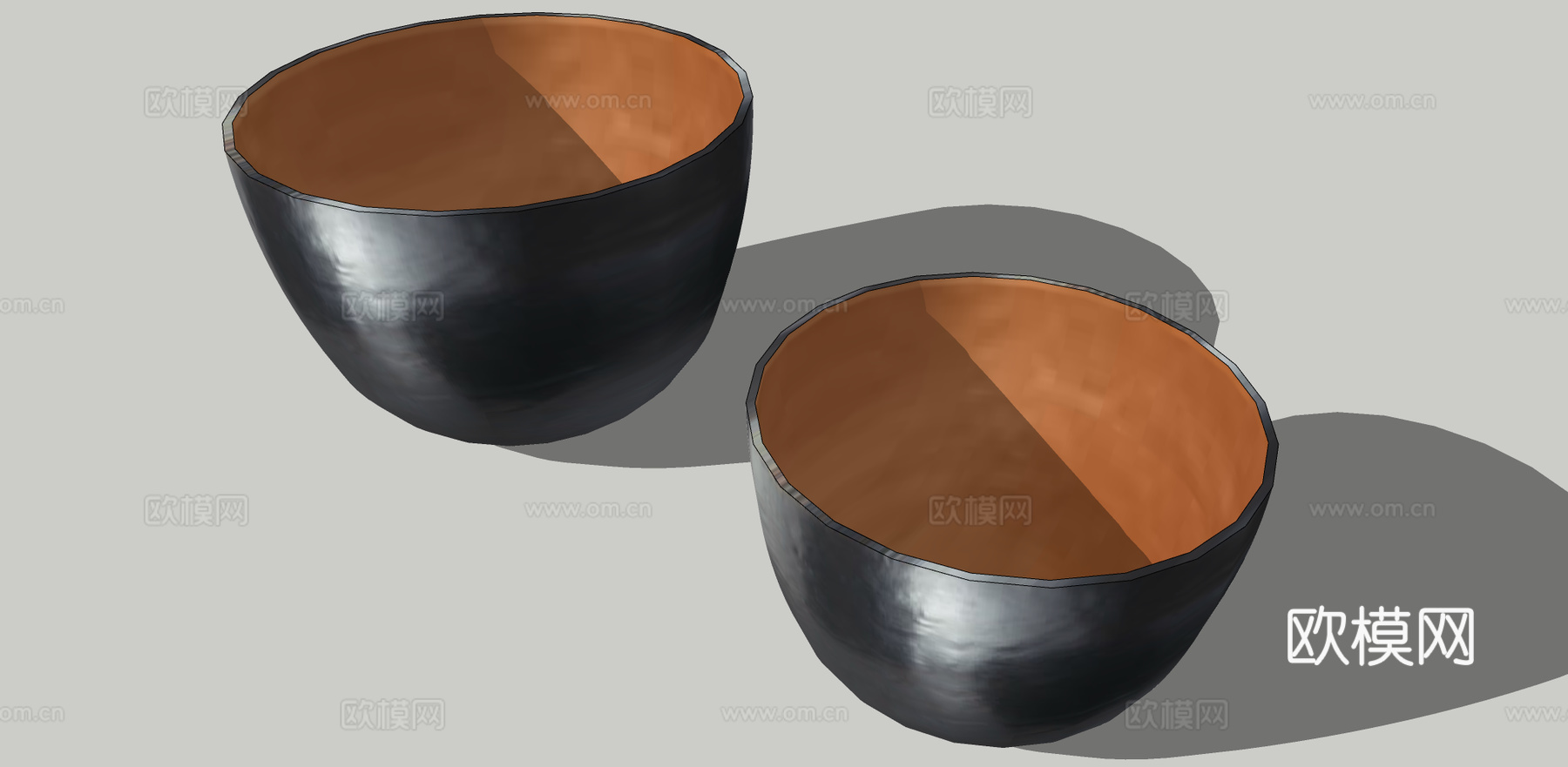 现代饭碗餐具su模型下载
