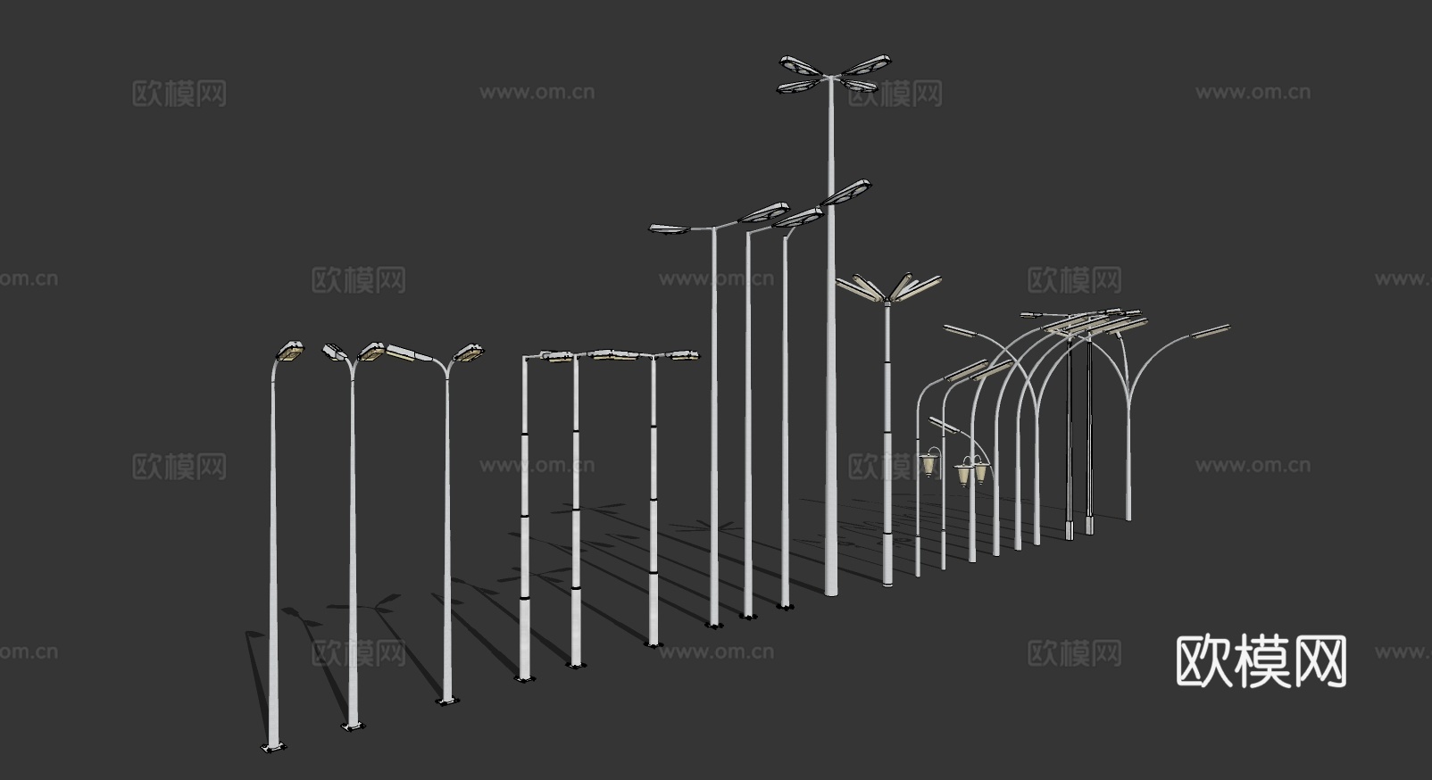 现代景观灯路灯su模型下载