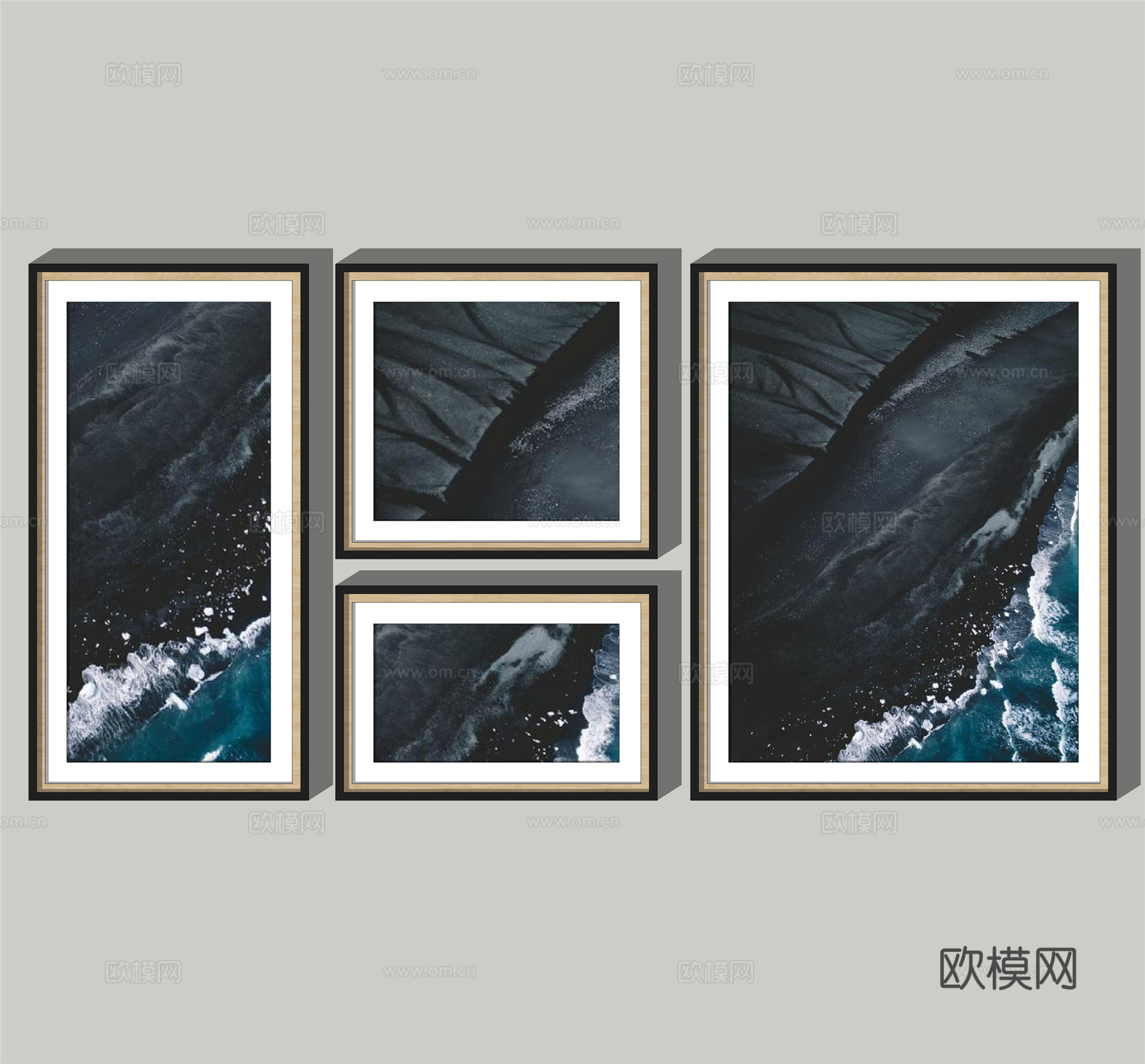 现代装饰挂画su模型下载