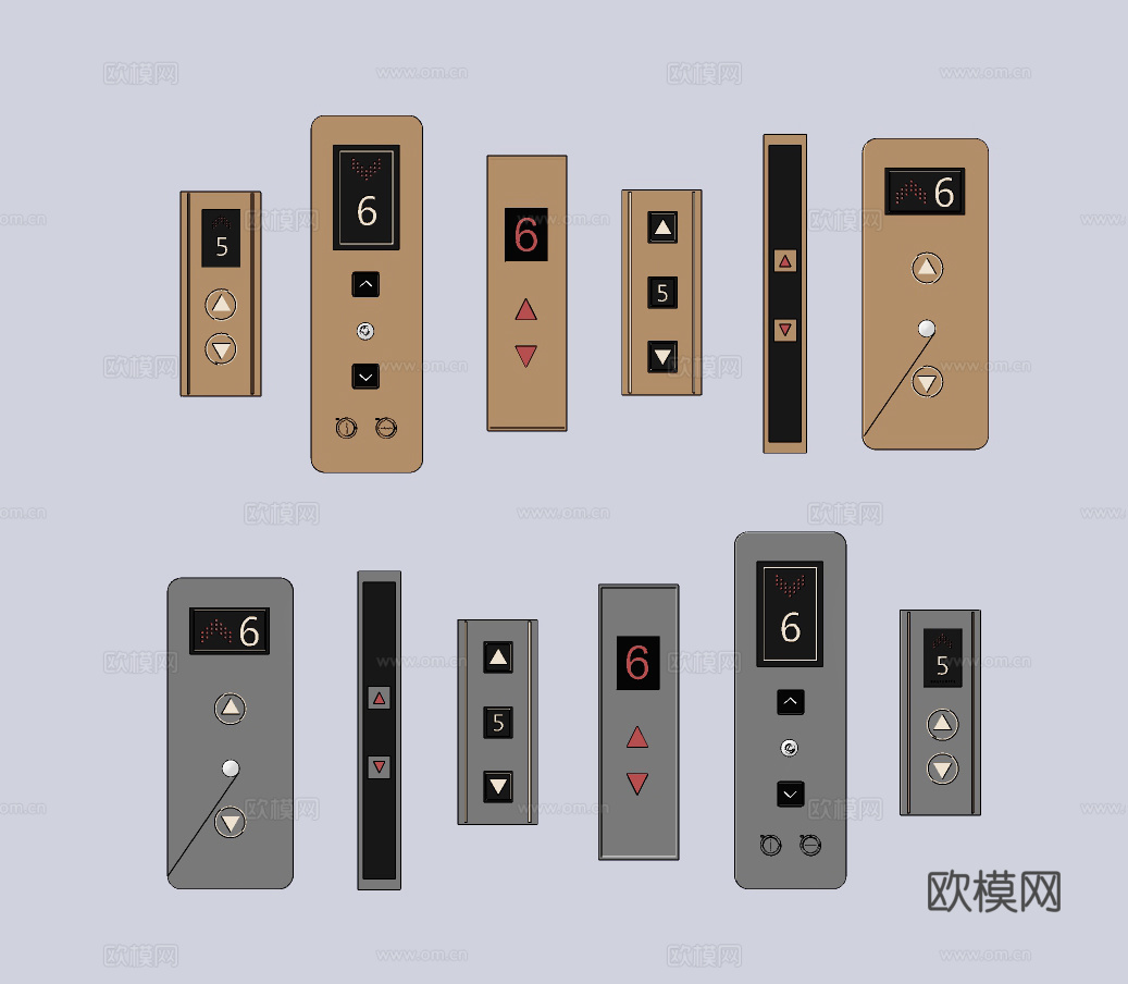 现代电梯开关按钮su模型下载