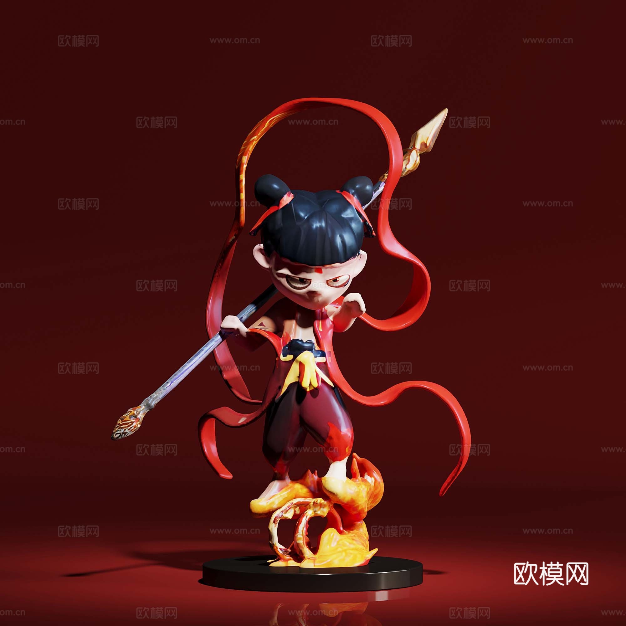 04摆件 哪吒 人形雕塑3d模型