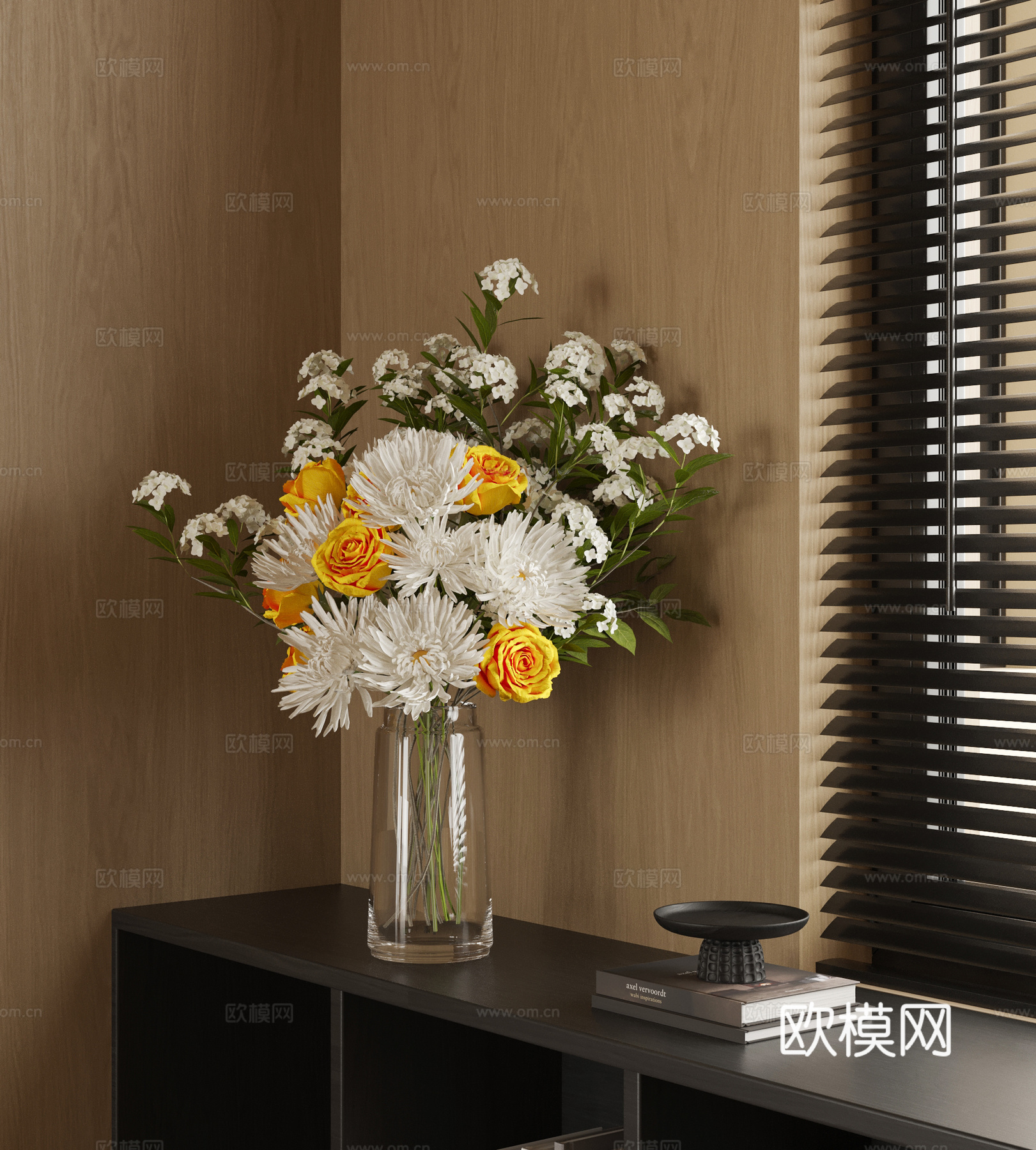 09花瓶 现代花瓶 花艺 鲜花3d模型