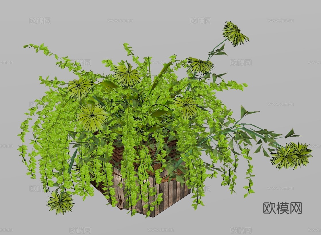 现代绿植盆栽su模型下载