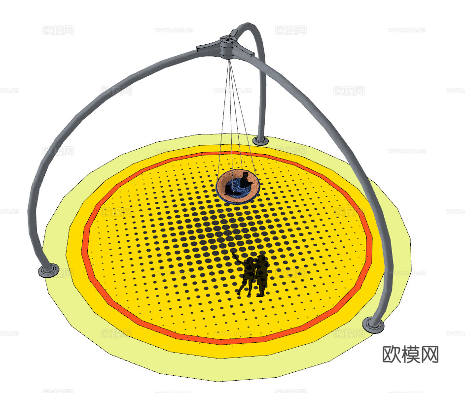 现代儿童游乐设施su模型下载
