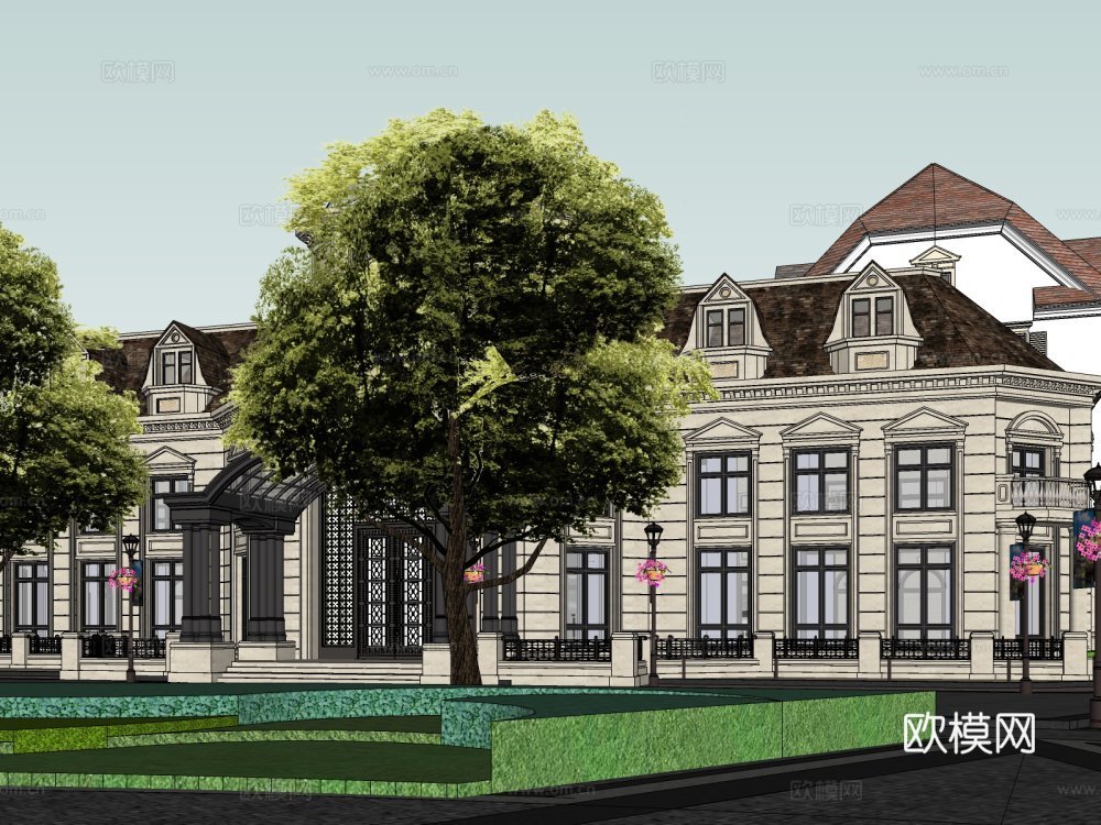 欧式商业街su模型下载下载（渲染图5）