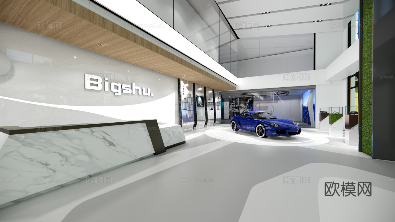 现代汽车展厅su模型下载