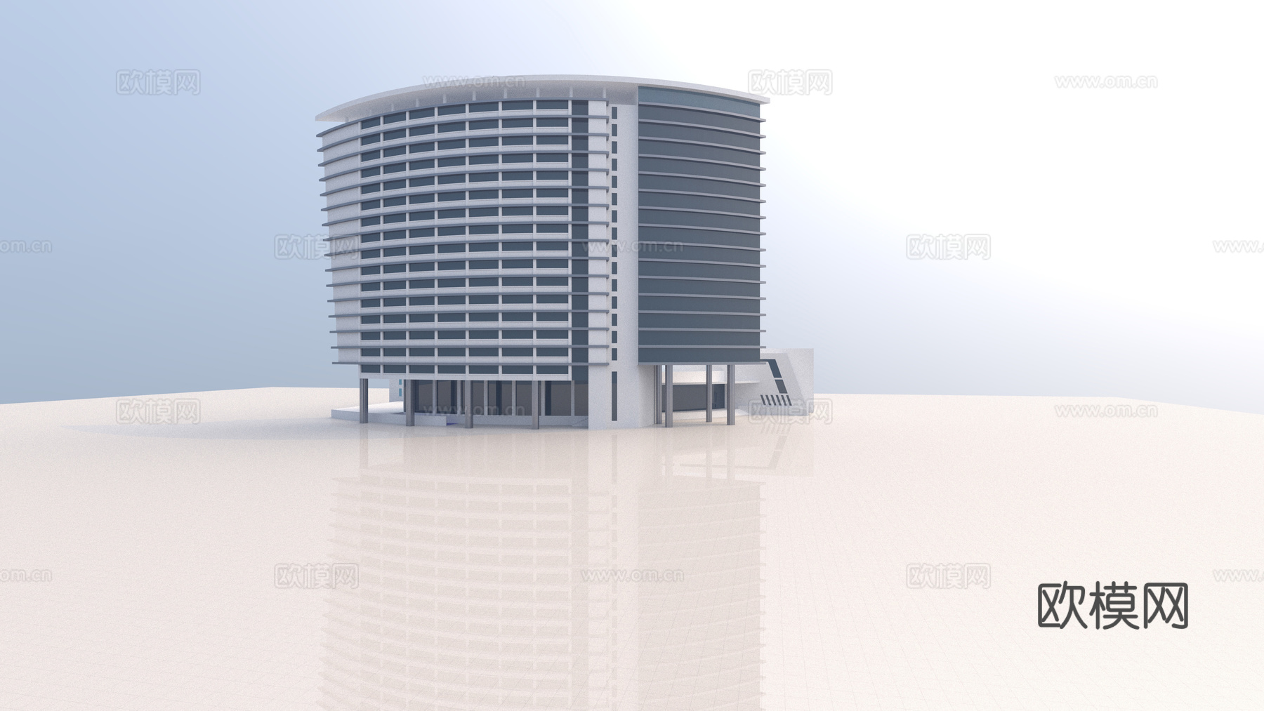 现代写字楼建筑外观su模型下载
