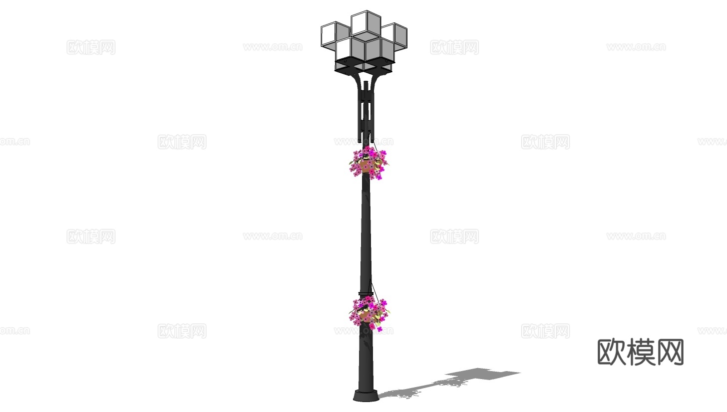 现代金属路灯su模型下载下载