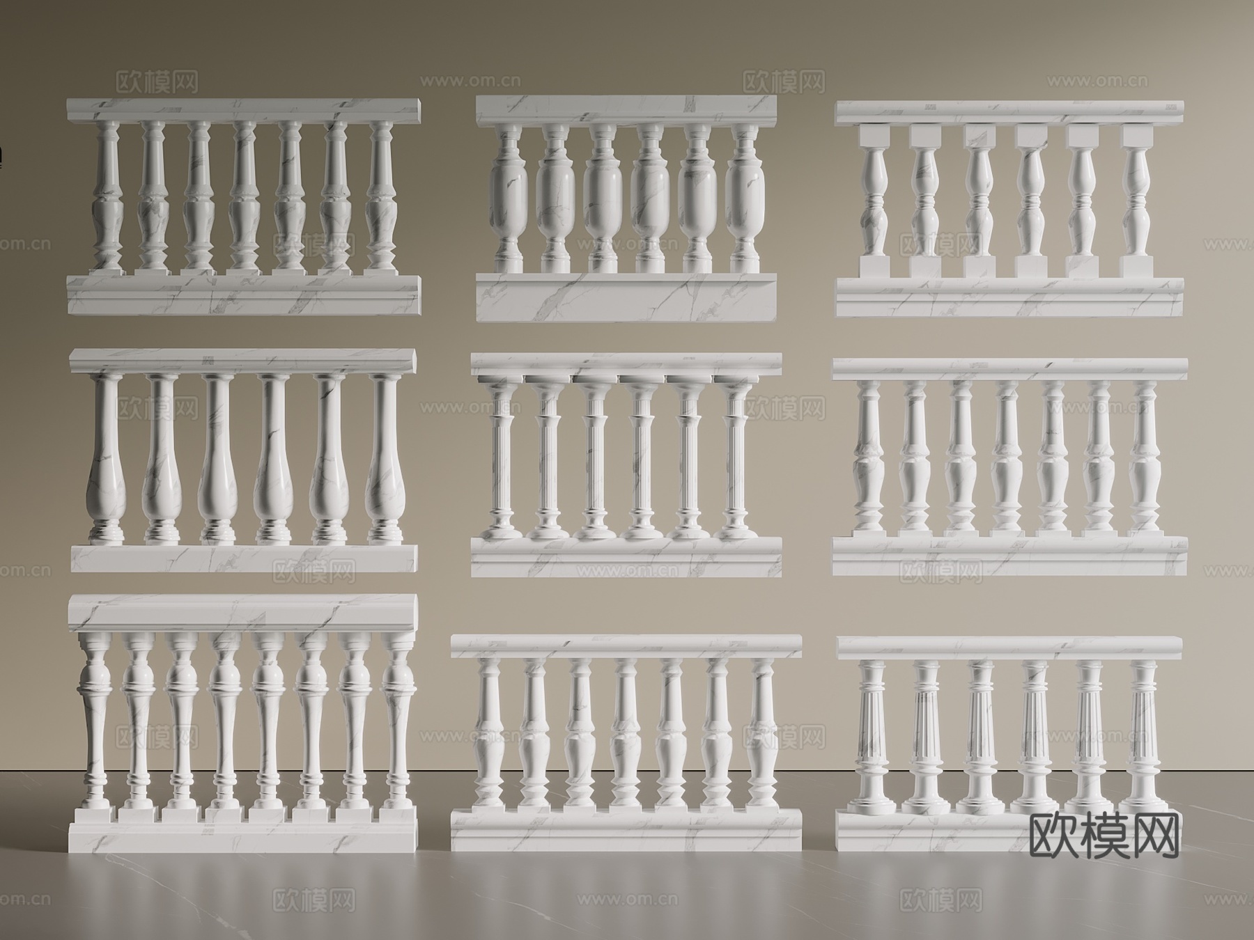 欧式 栏杆 护栏 楼梯护栏3d模型