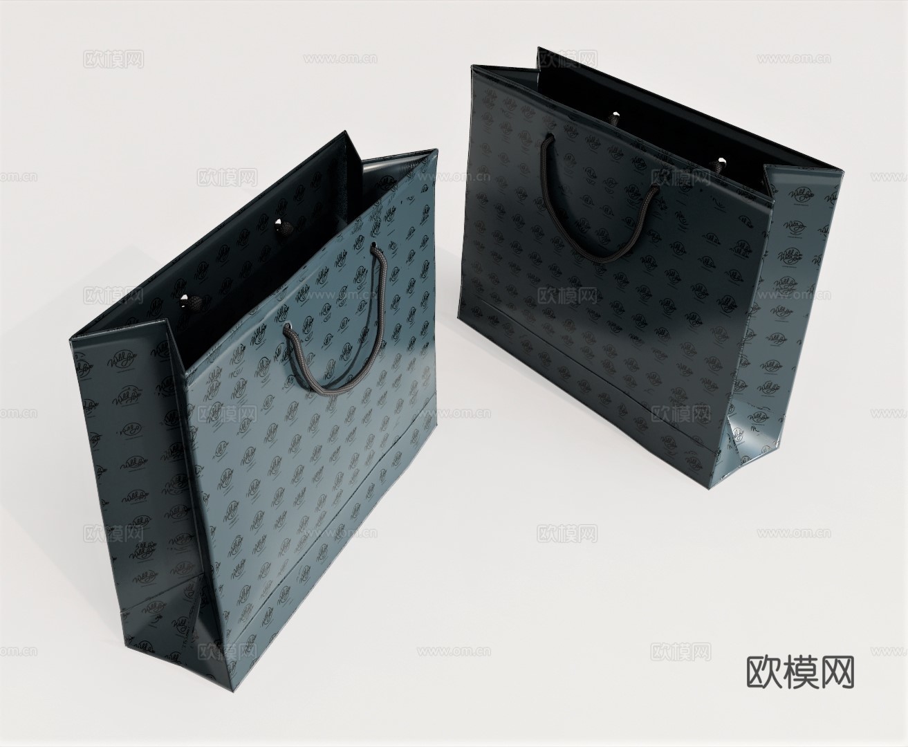 现代购物袋su模型下载