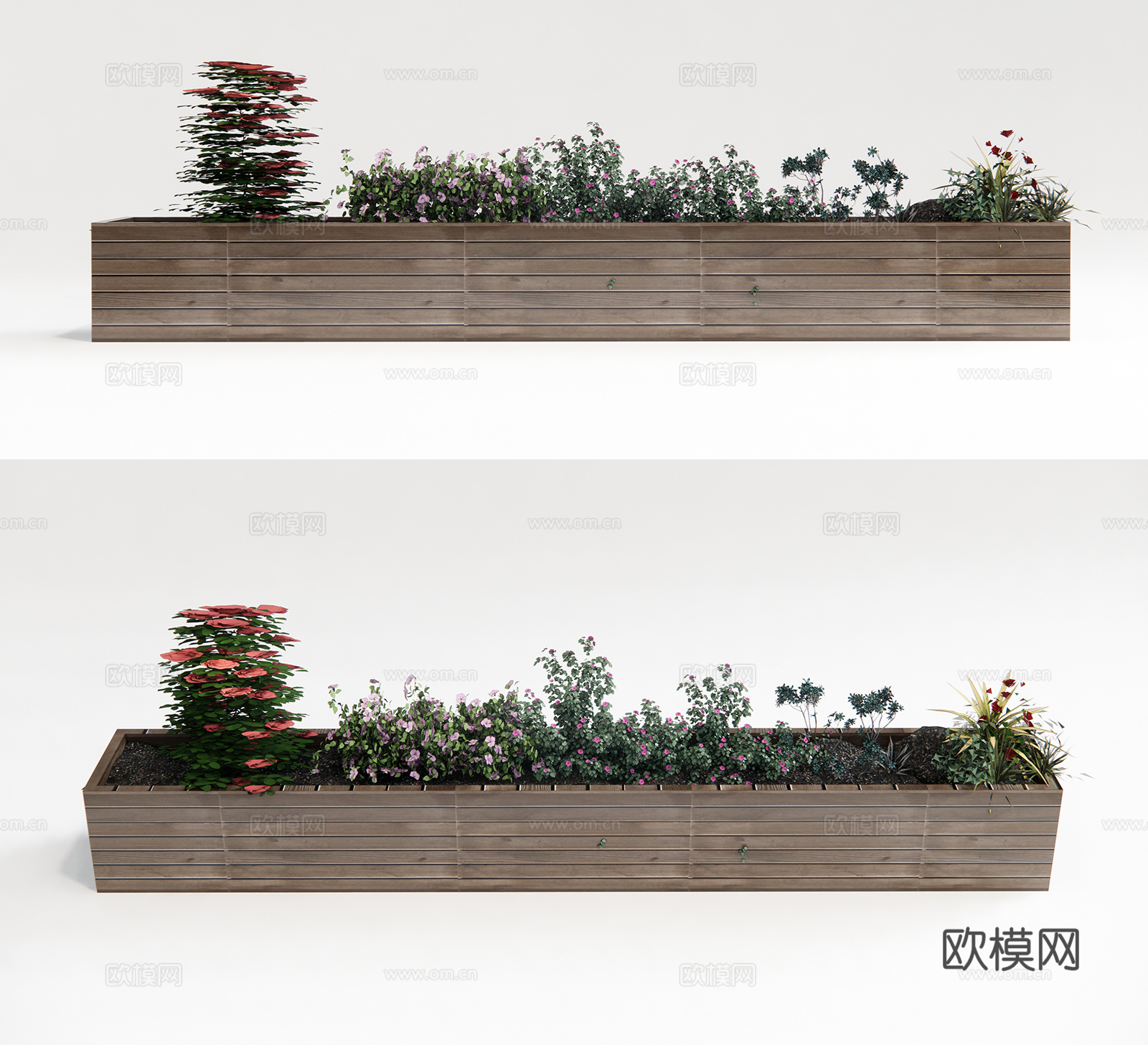 现代花坛园艺小品su模型下载
