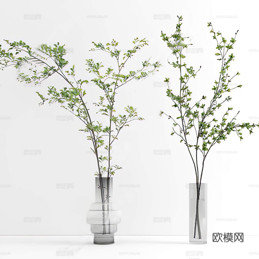现代花瓶插花su模型下载