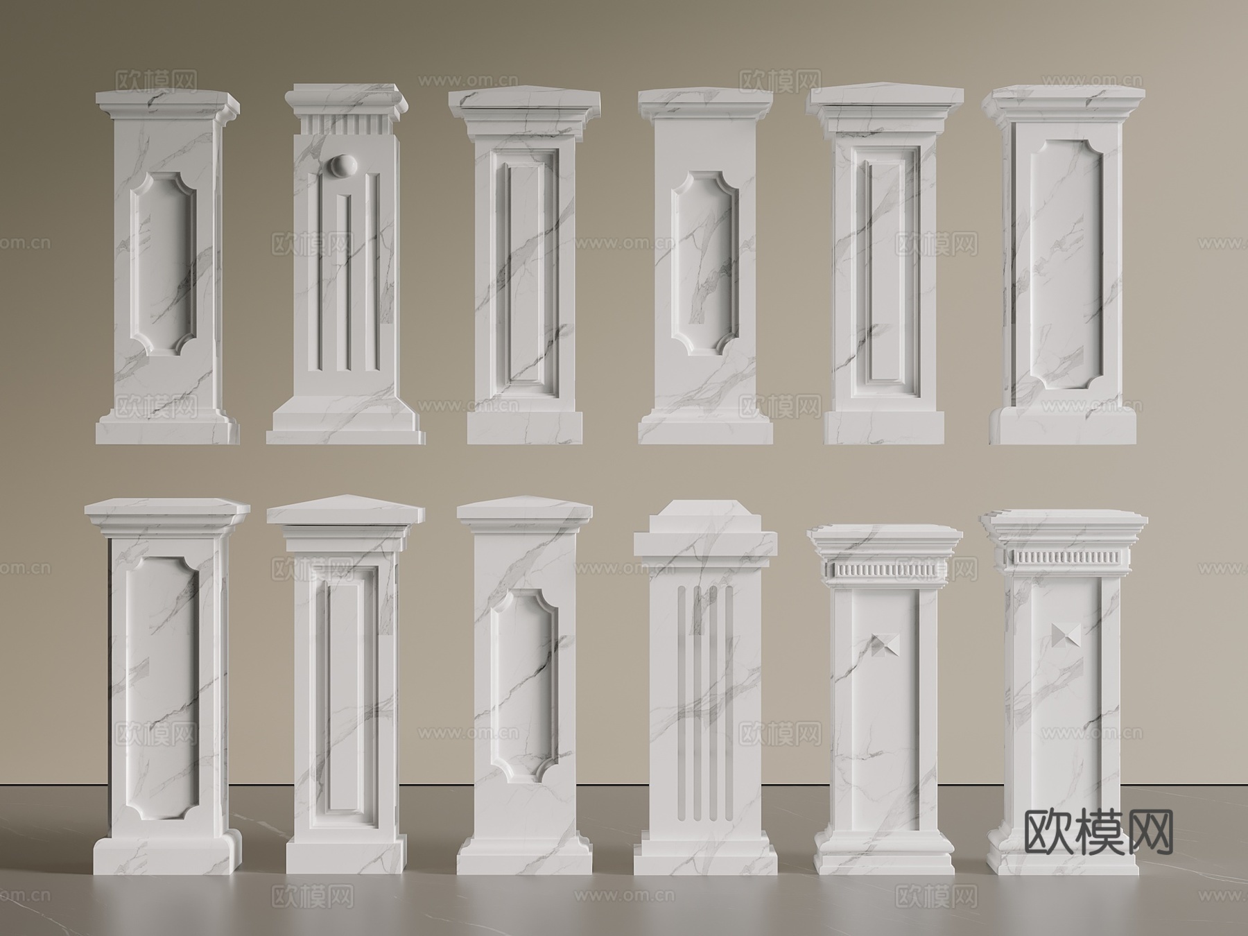 欧式 栏杆 护栏 楼梯护栏3d模型3d模型