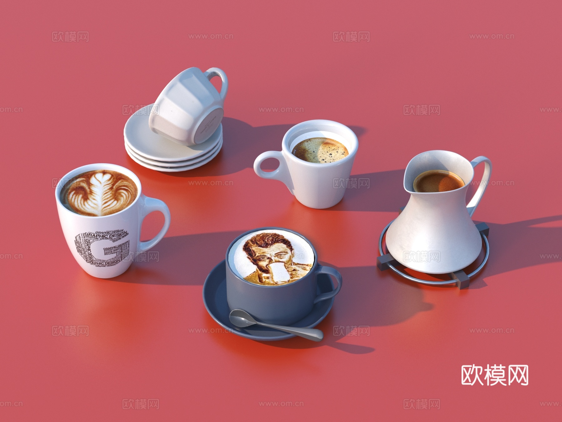 咖啡 咖啡杯碟3d模型