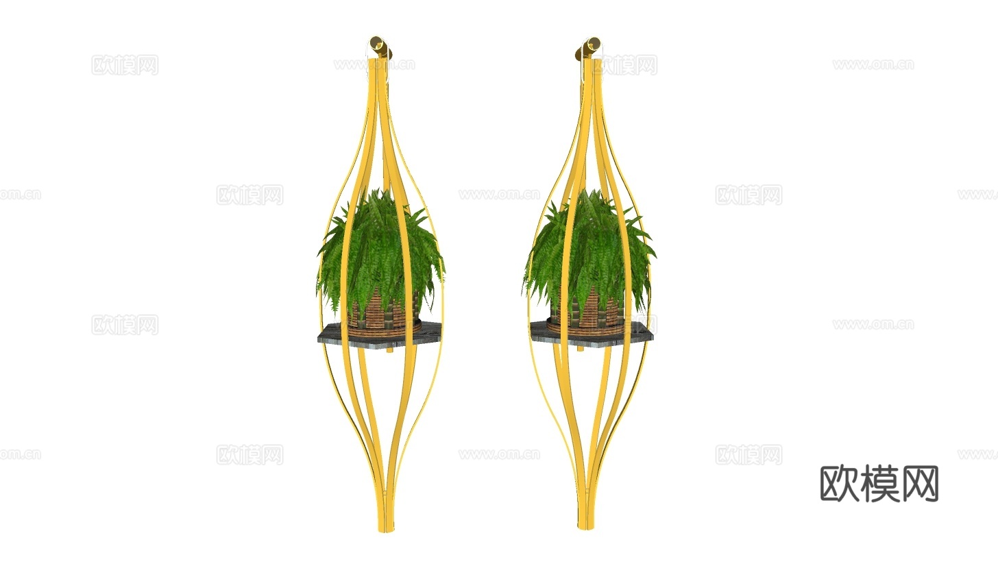 现代绿植盆栽su模型下载下载