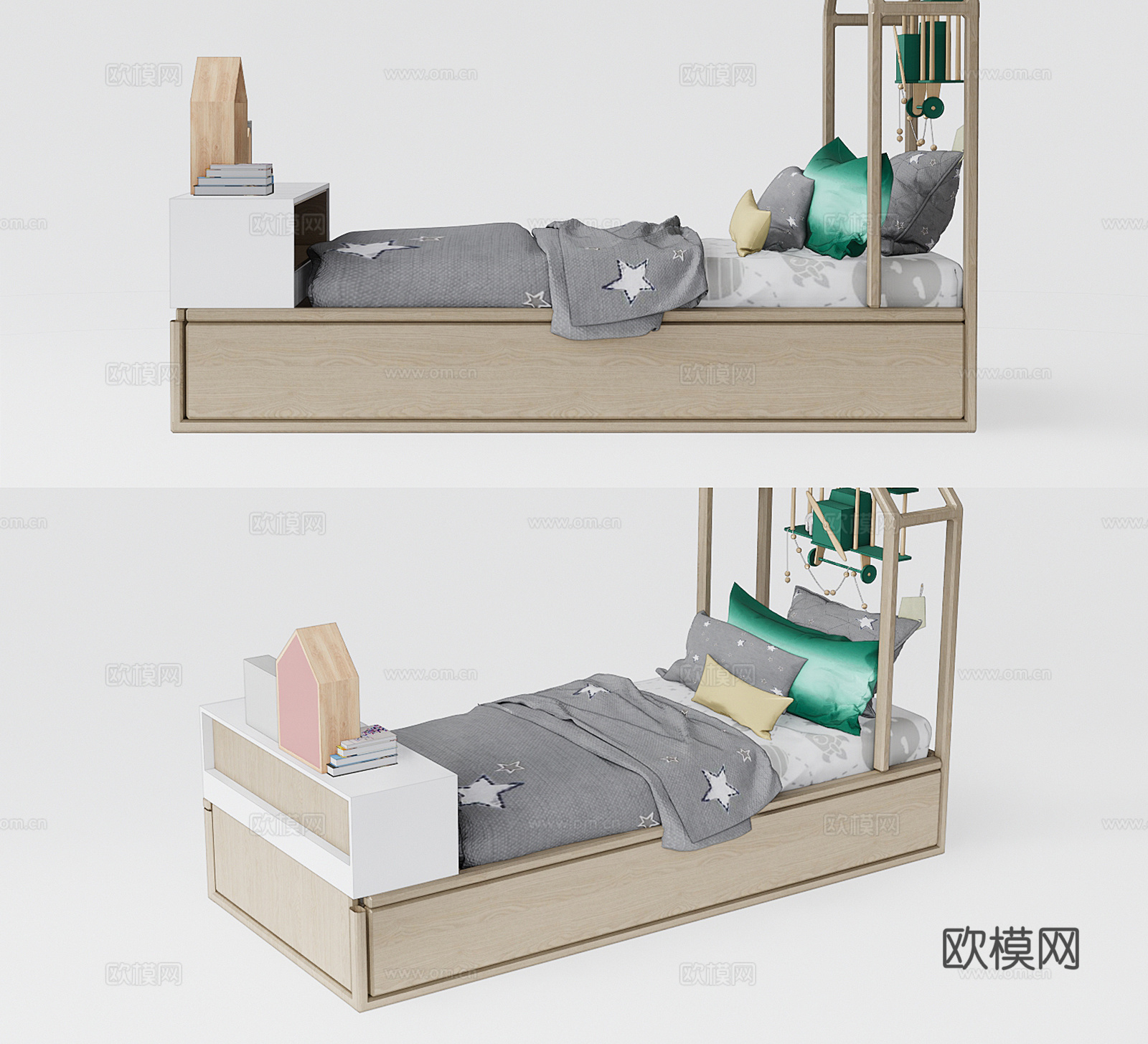 北欧儿童床su模型下载